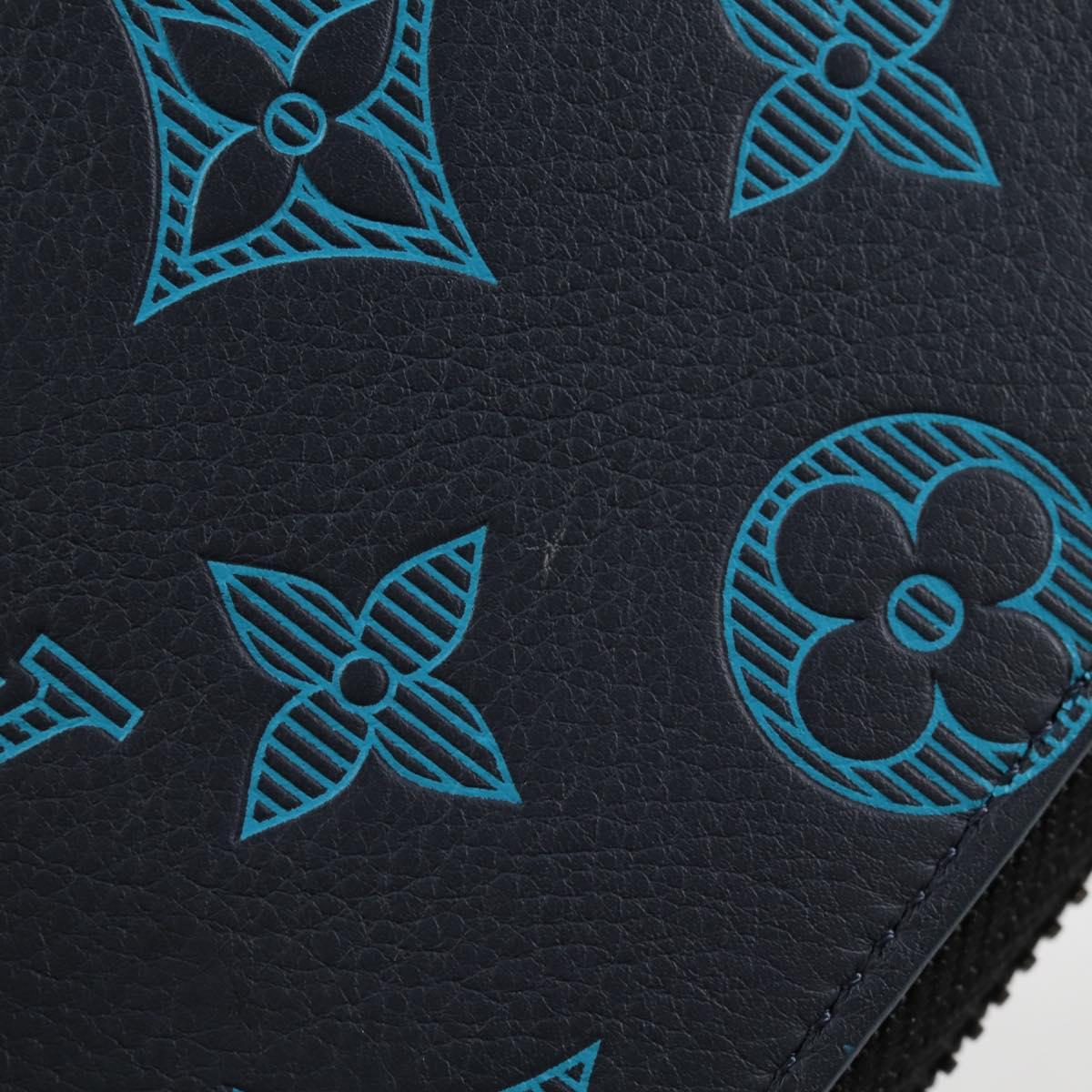 Louis Vuitton Zippy Wallet Vertical, Navy, Leather, wallet
