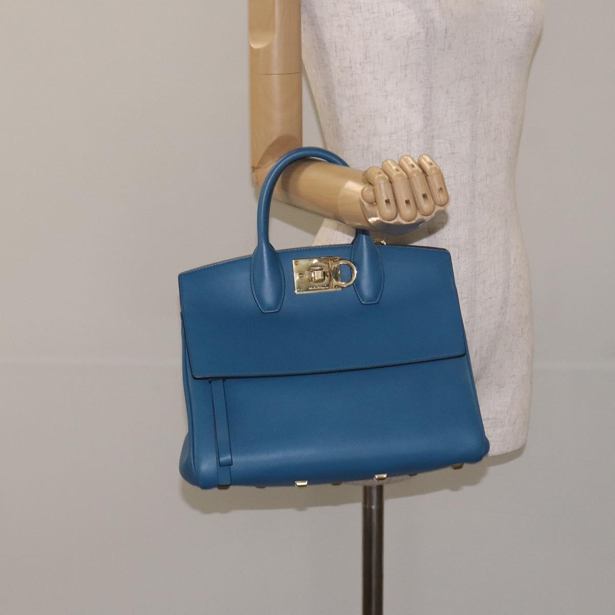Salvatore Ferragamo Studio, Blue, Leather, handbag
