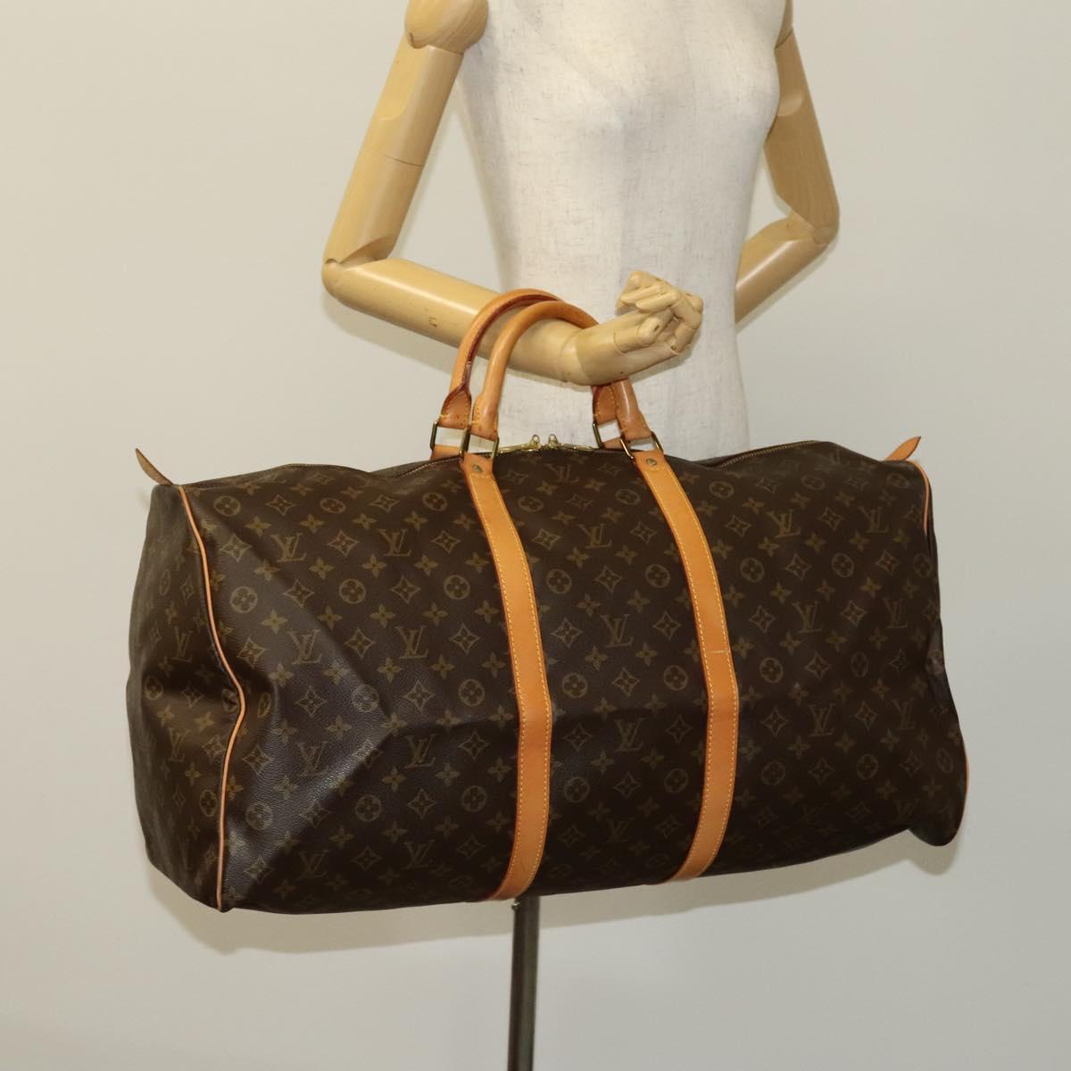 Louis Vuitton Keepall 60, Brown, Canvas, travel