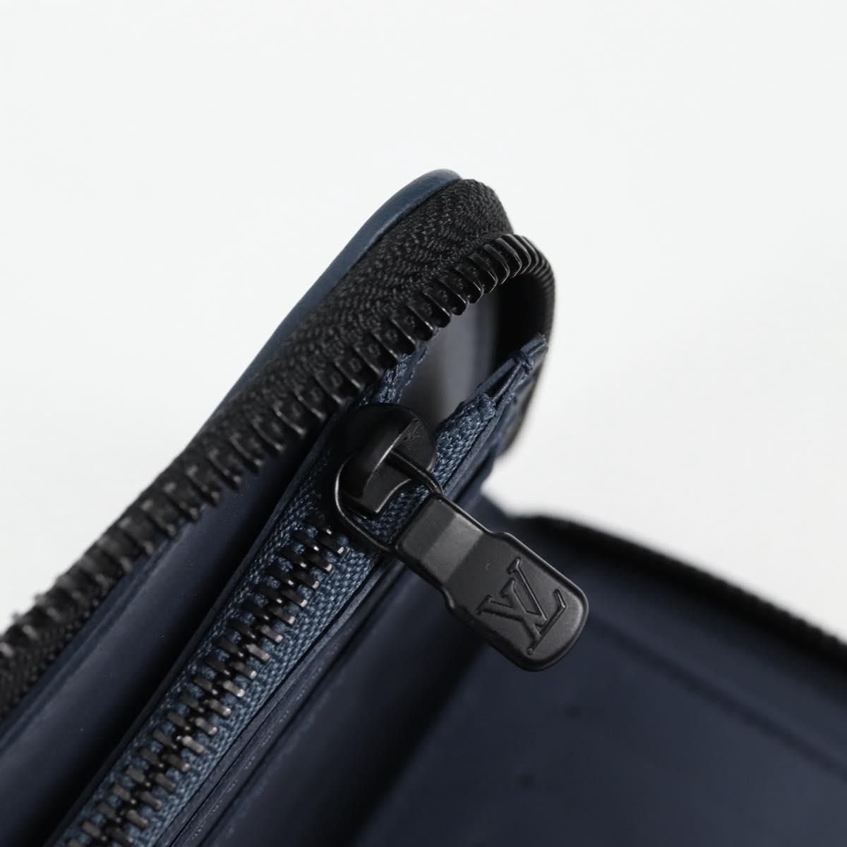 Louis Vuitton Zippy Wallet Vertical, Navy, Leather, wallet