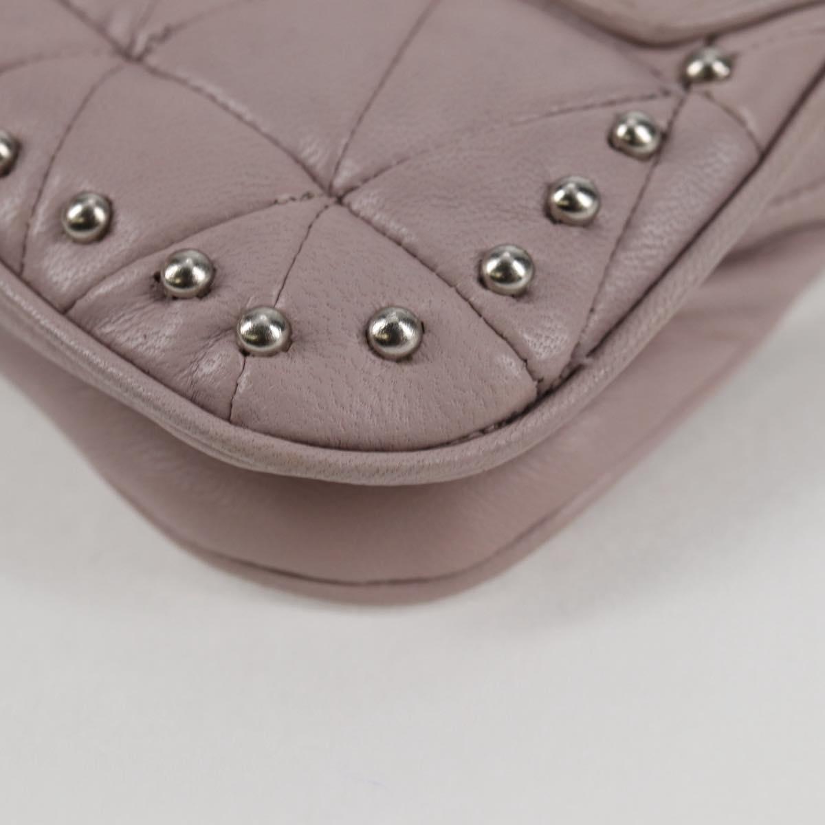 Miu Miu Studded, Pink, Leather, shoulder