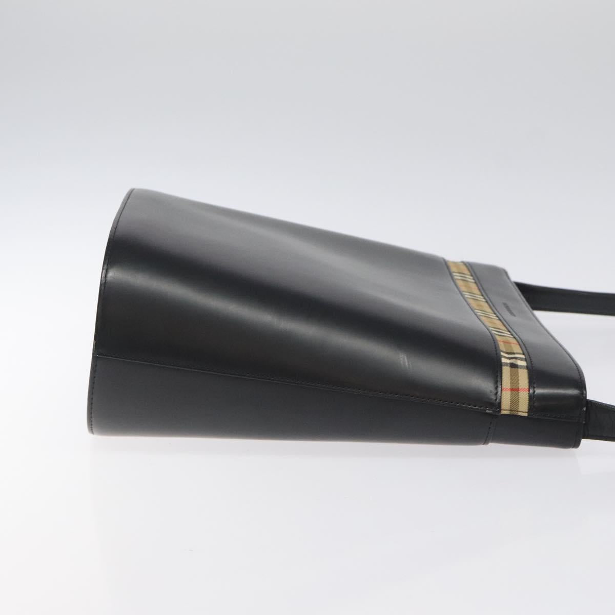 Burberry House Check, Black, Leather, shoulder
