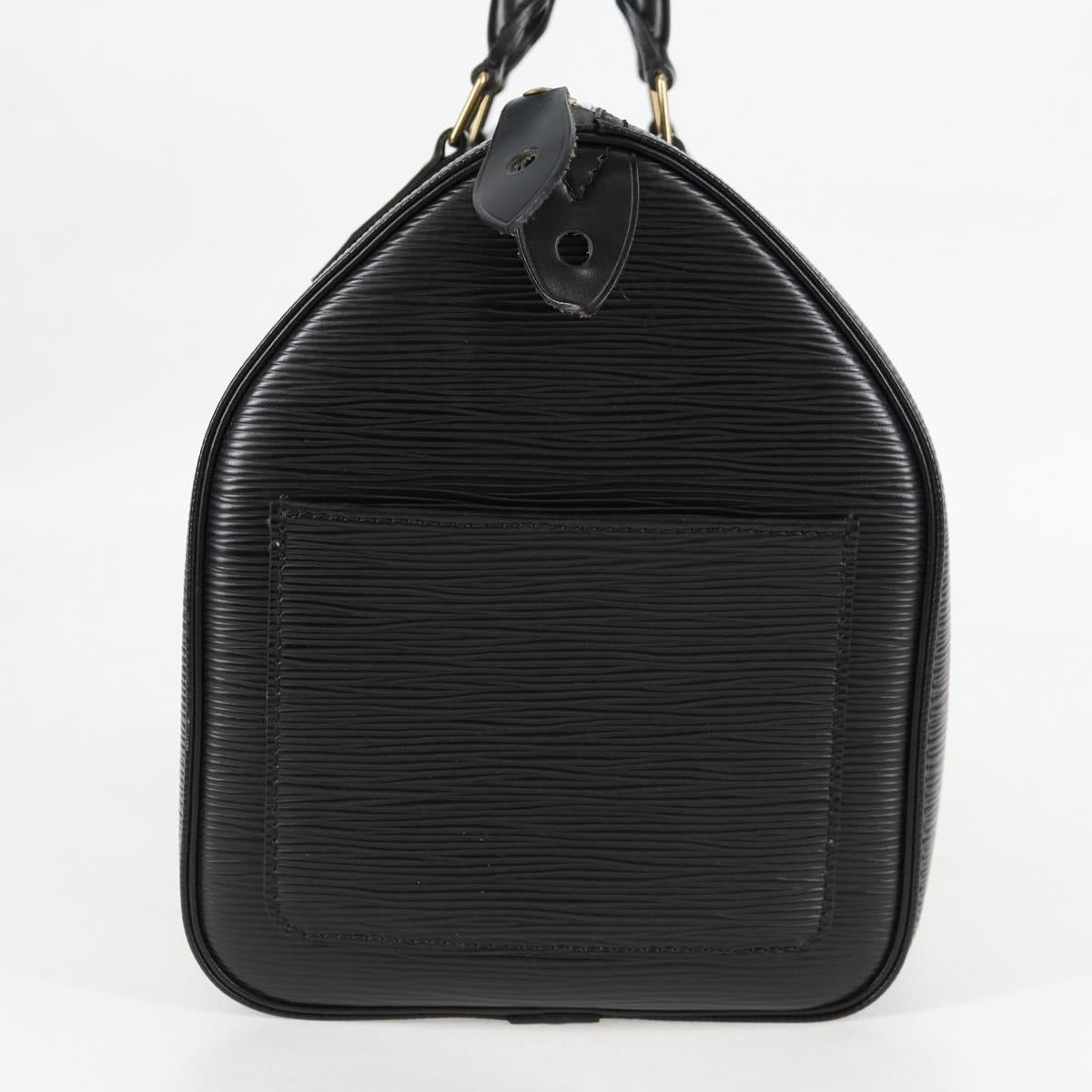 Louis Vuitton Speedy, Black, Leather, handbag