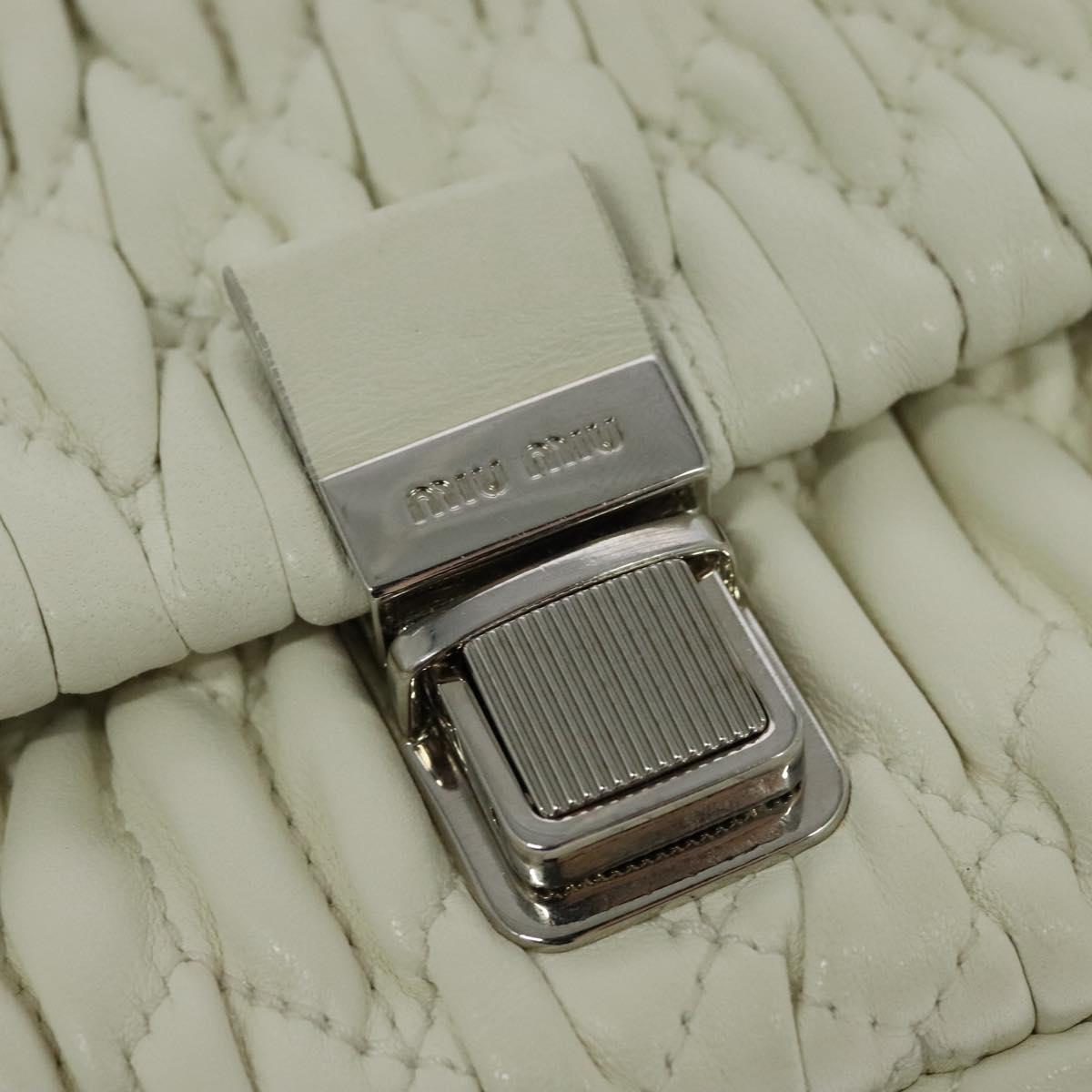 Miu Miu Crystal, White, Leather, shoulder
