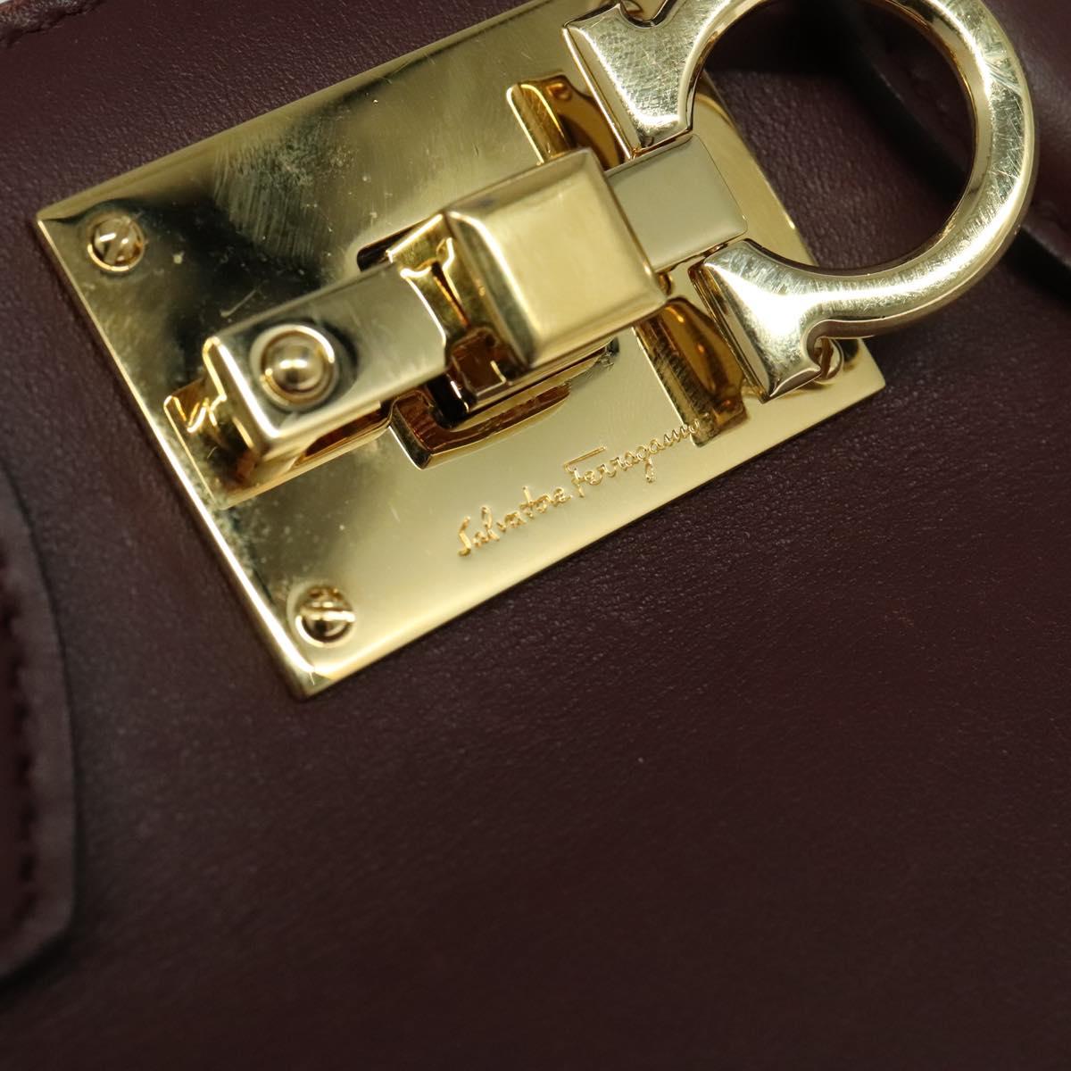 Salvatore Ferragamo Studio, Burgundy, Leather, handbag