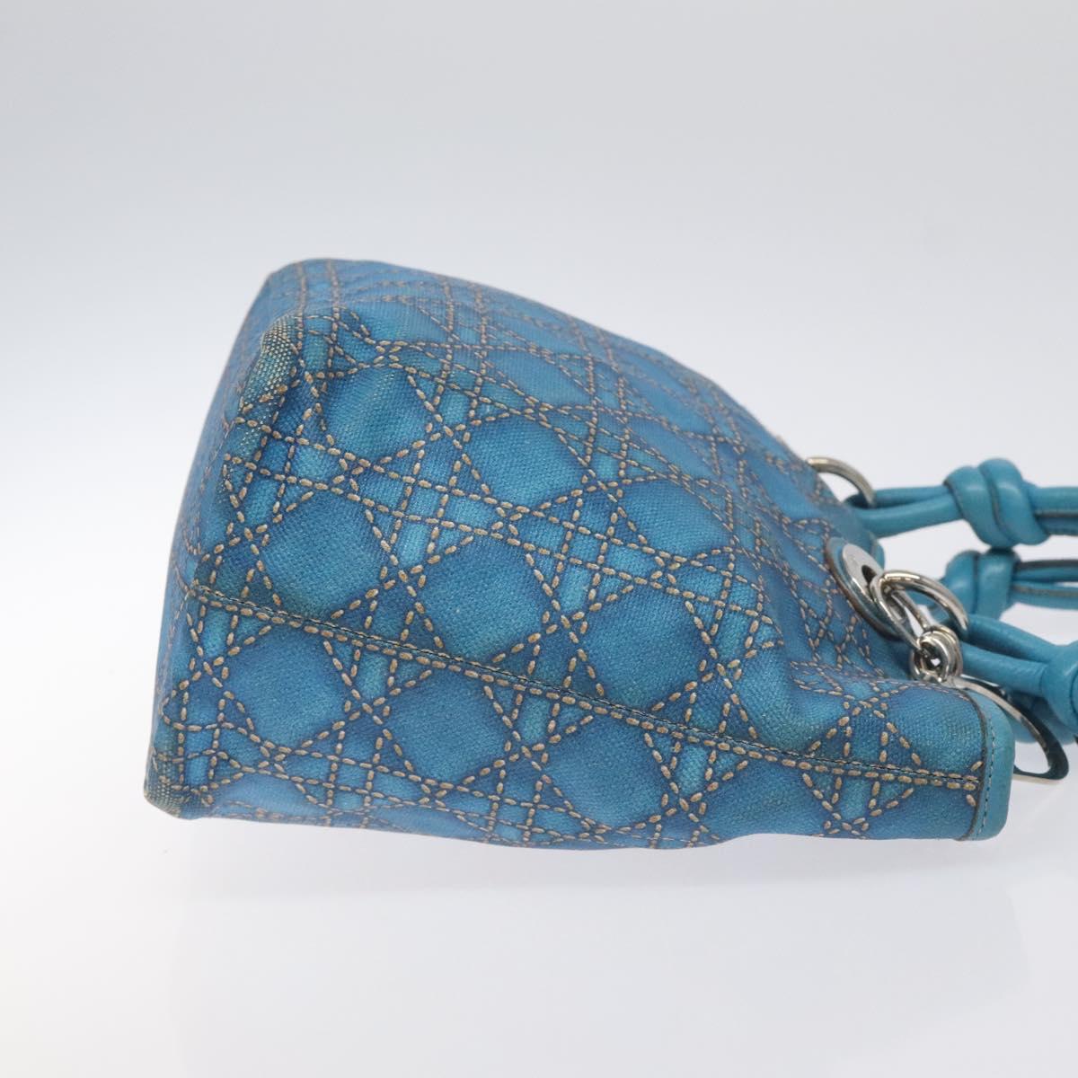 Dior Lady Dior, Blue, Canvas, handbag