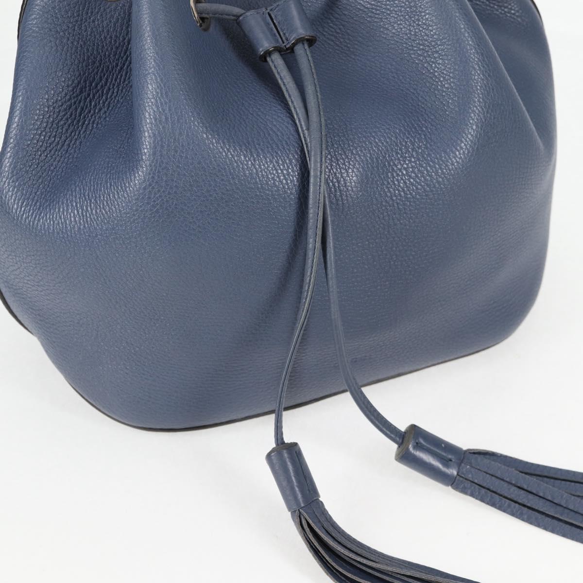 Gucci Bamboo, Blue, Leather, handbag