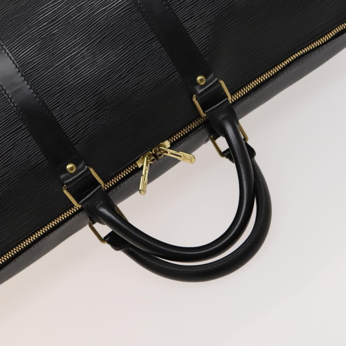 Louis Vuitton Keepall 50, Black, Leather, travel