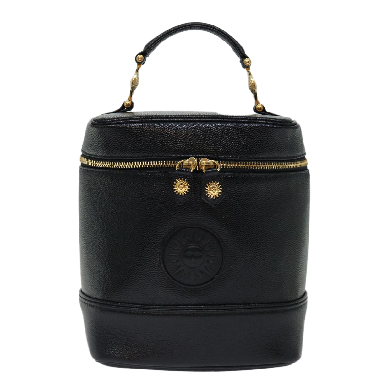 Versace Vanity, Black, Leather, handbag