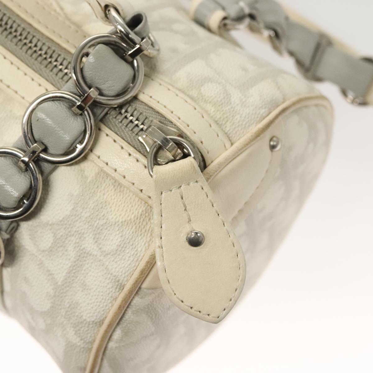 Dior Romantique, White, "CANVAS, LEATHER", handbag