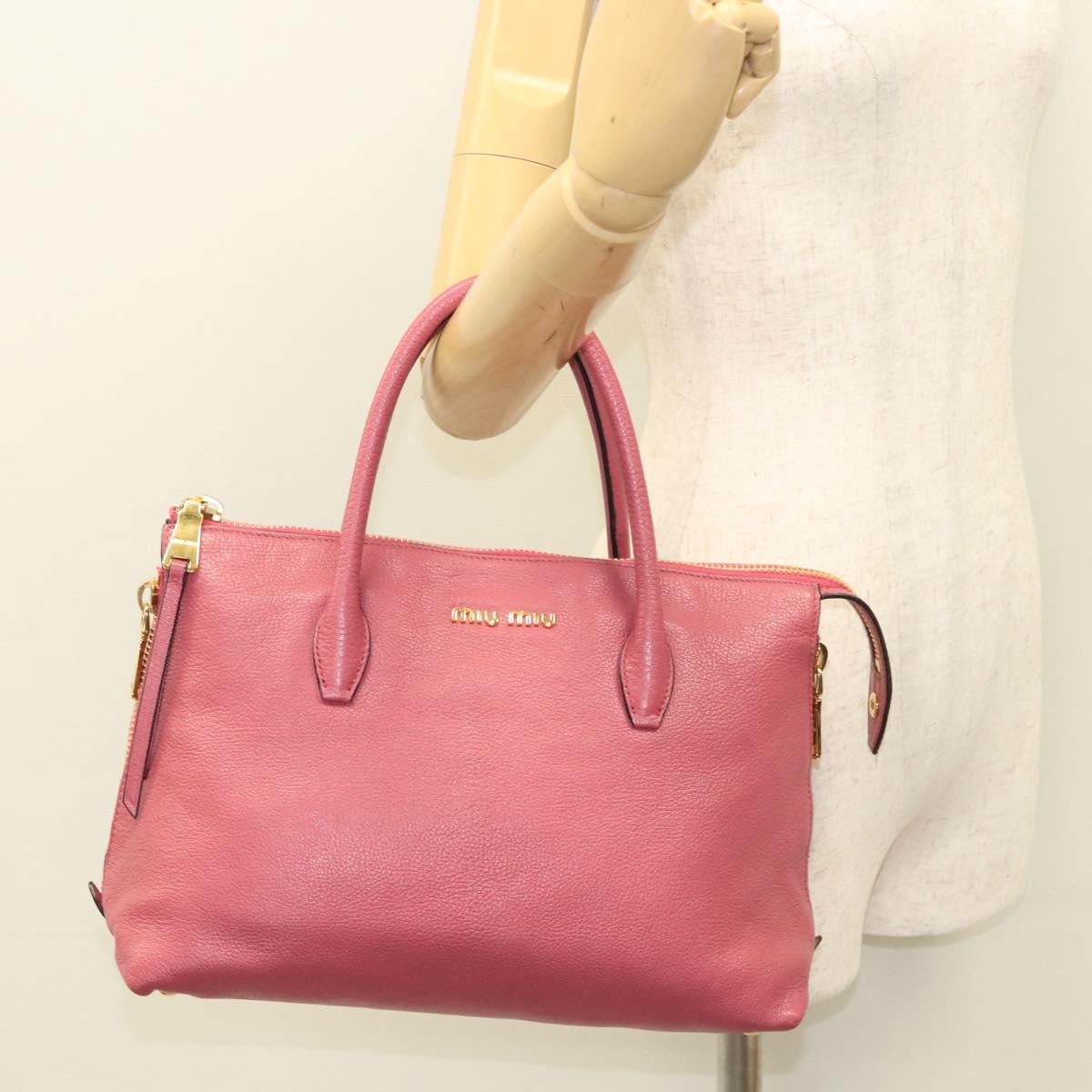 Miu Miu Madras, Pink, Leather, handbag