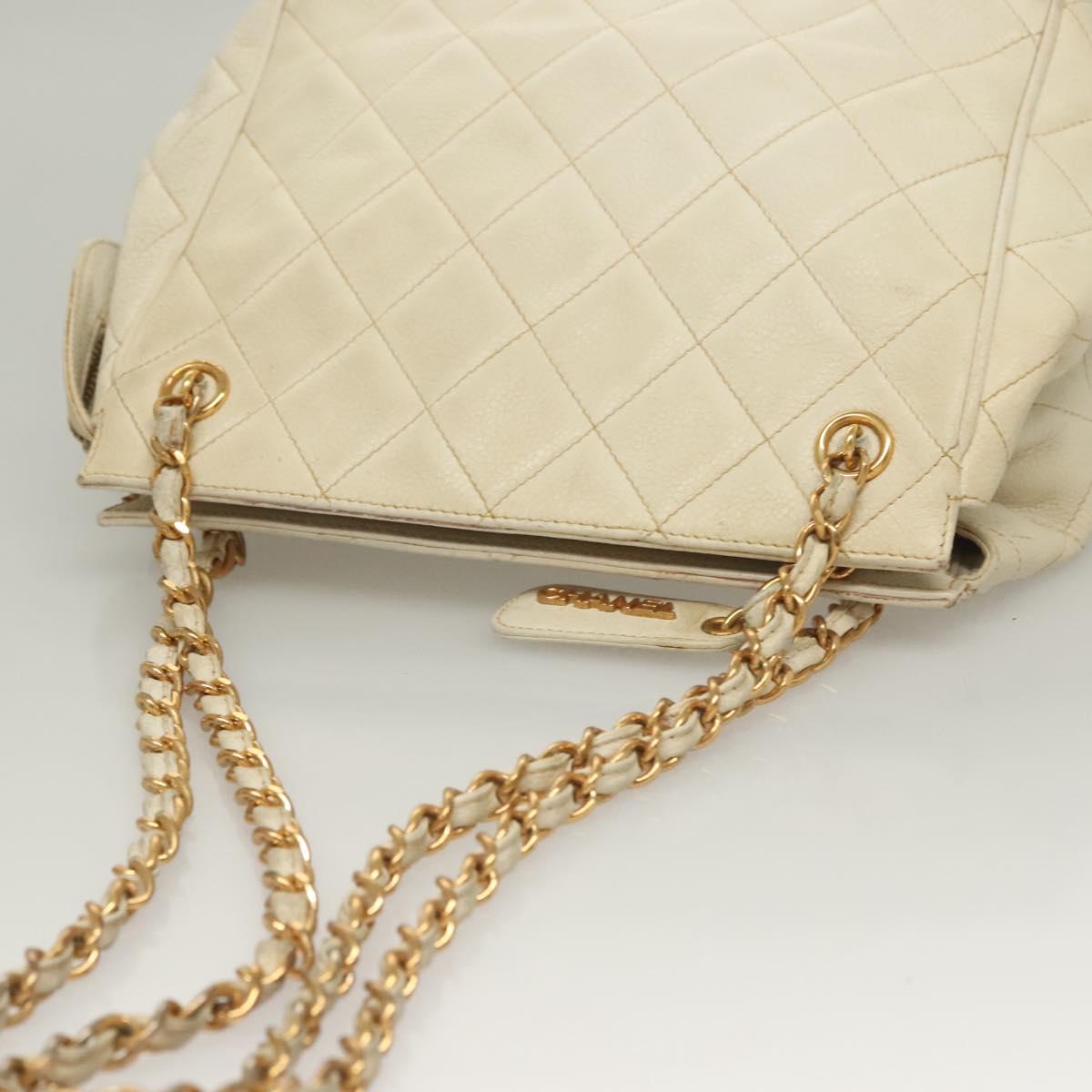 Chanel, White, Leather, shoulder