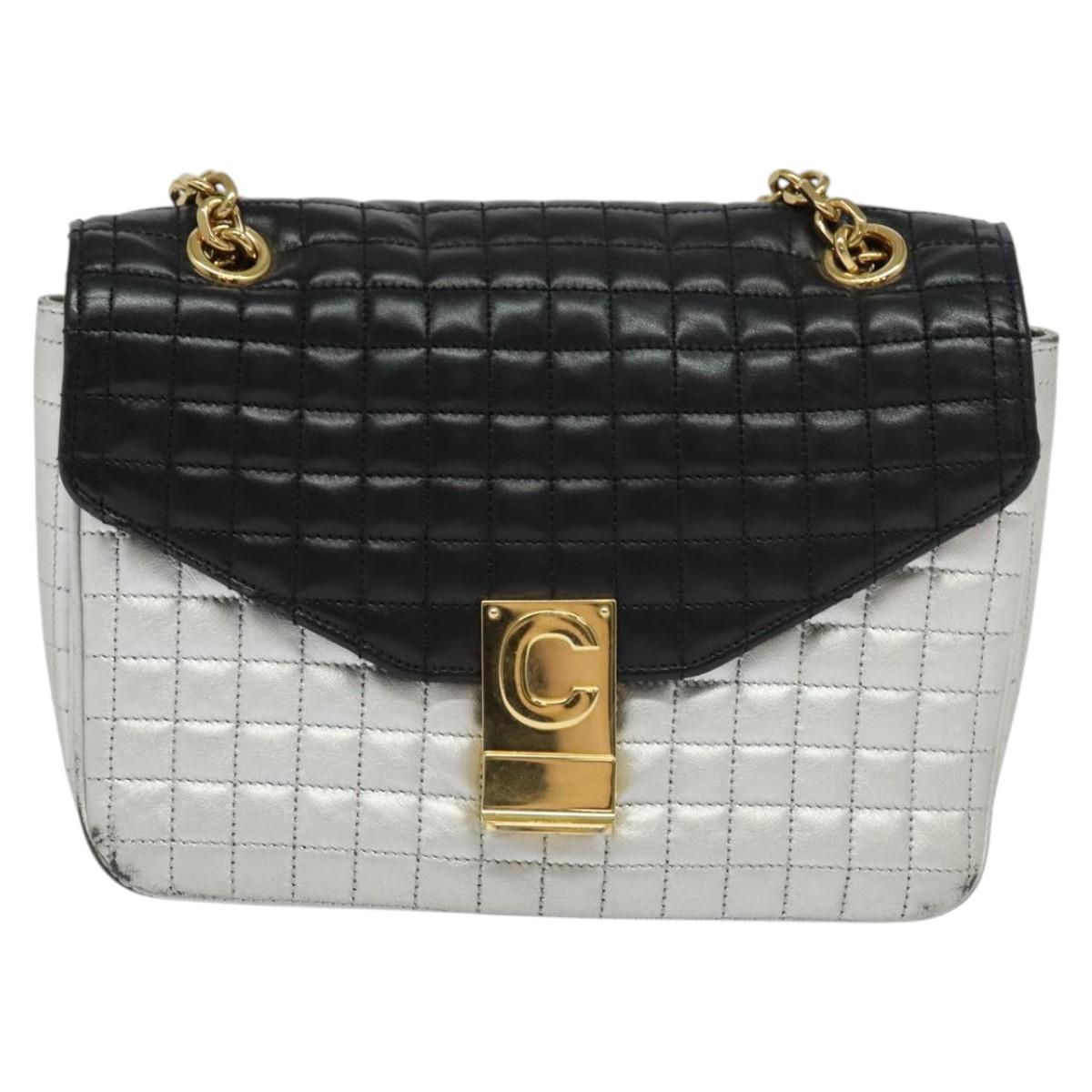 Céline C, Black, Leather, shoulder
