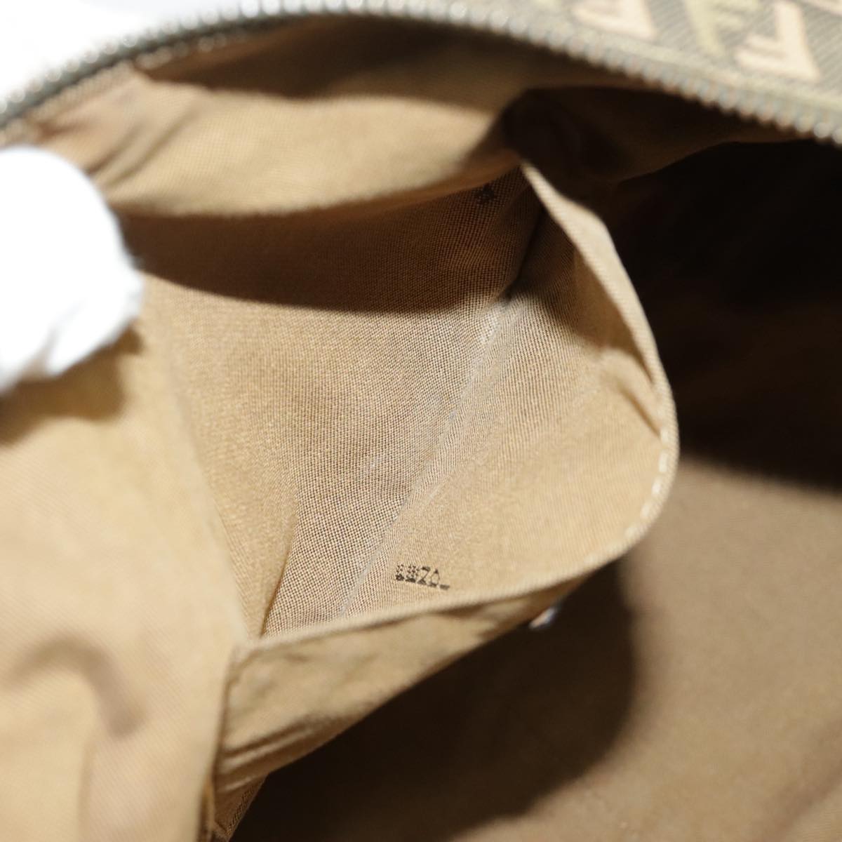 Fendi Zucchino, Khaki, Canvas, handbag