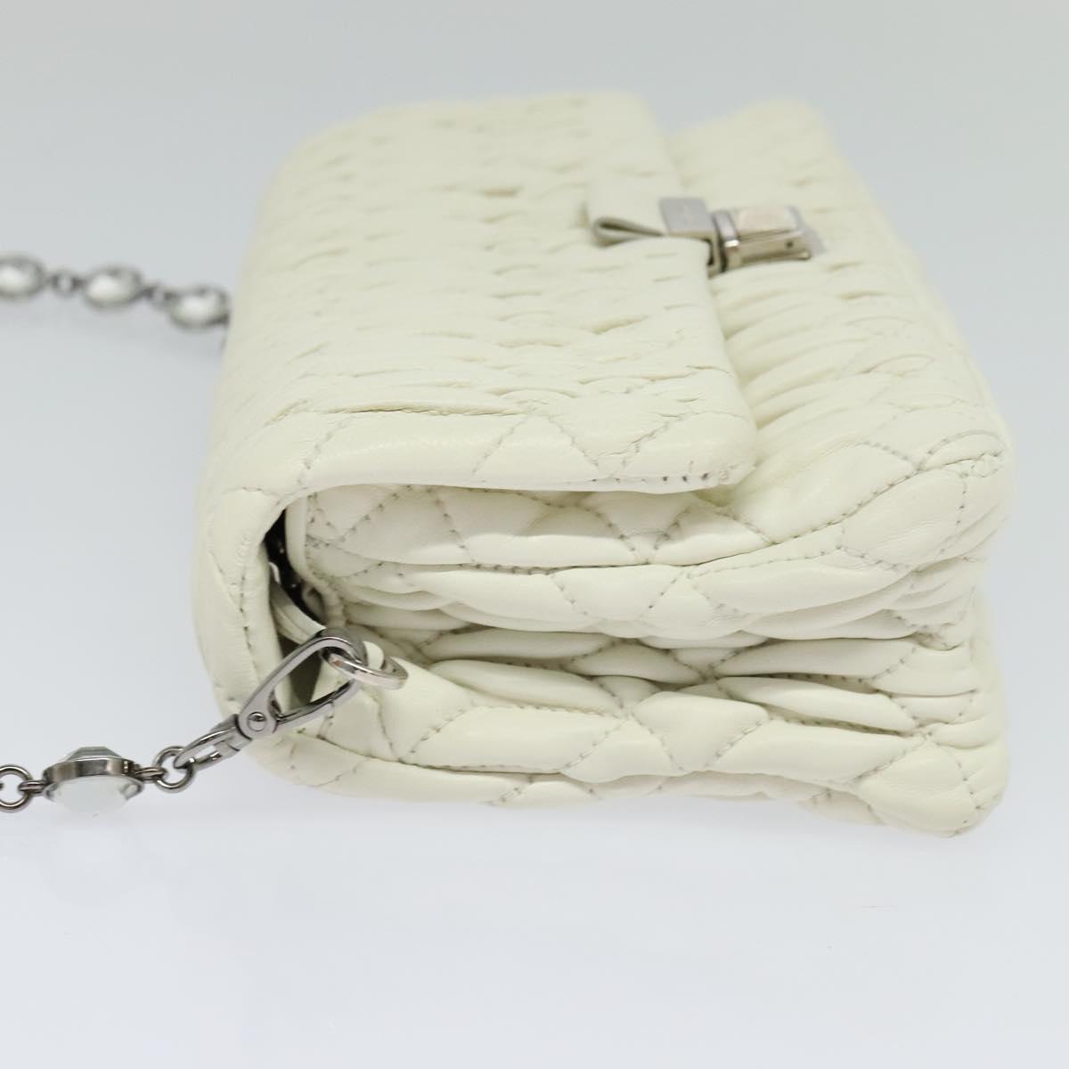 Miu Miu Crystal, White, Leather, shoulder
