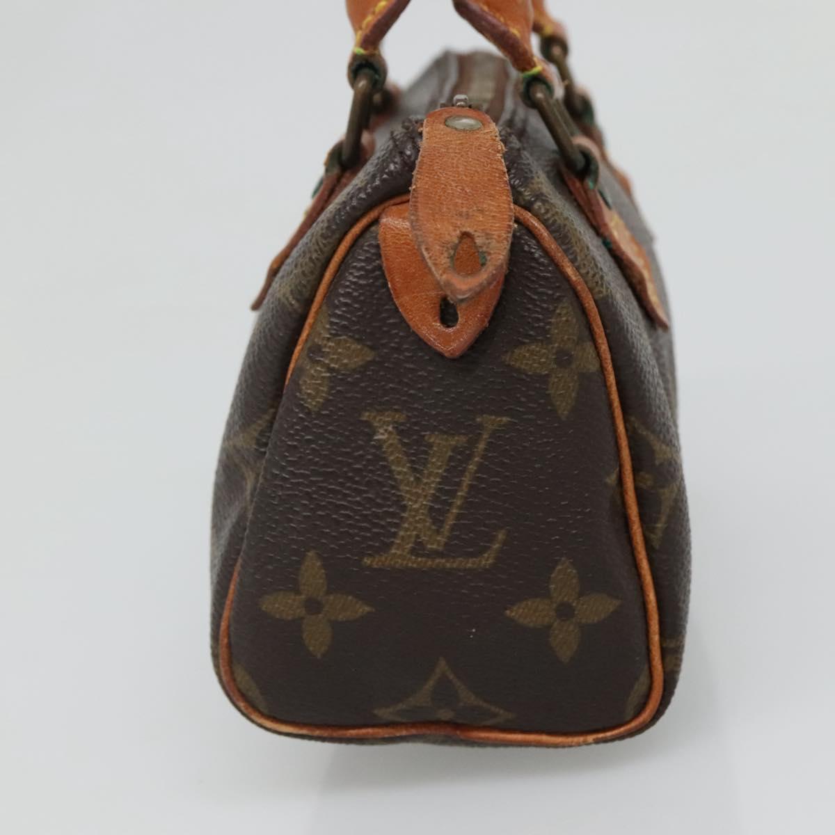 Louis Vuitton Nano Speedy, Brown, Canvas, handbag