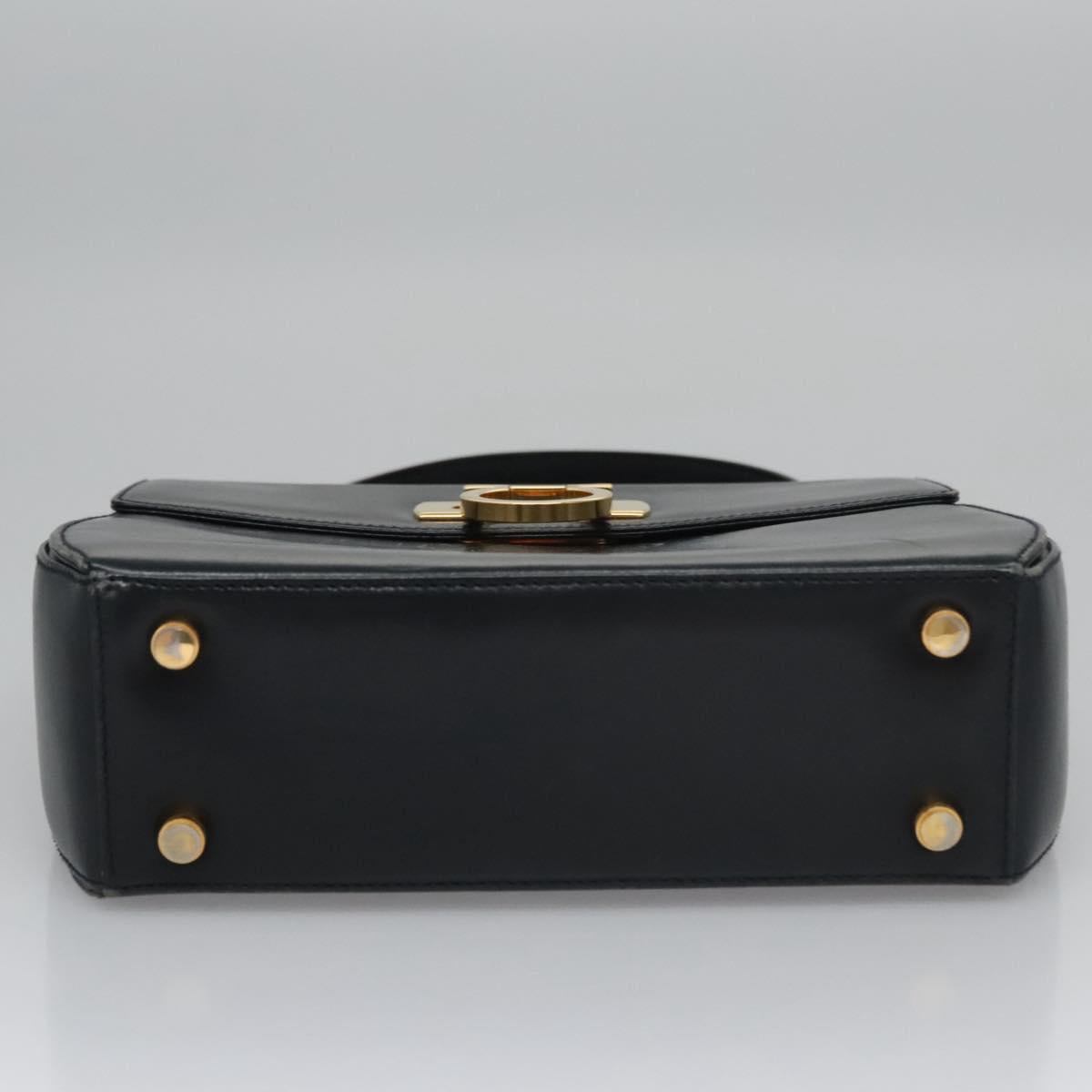 Salvatore Ferragamo Gancini, Black, Leather, handbag