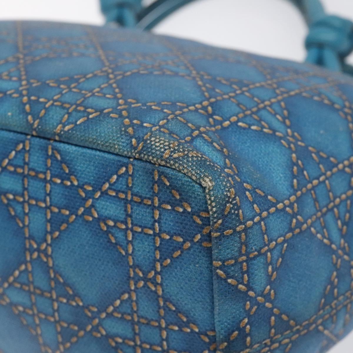 Dior Lady Dior, Blue, Canvas, handbag