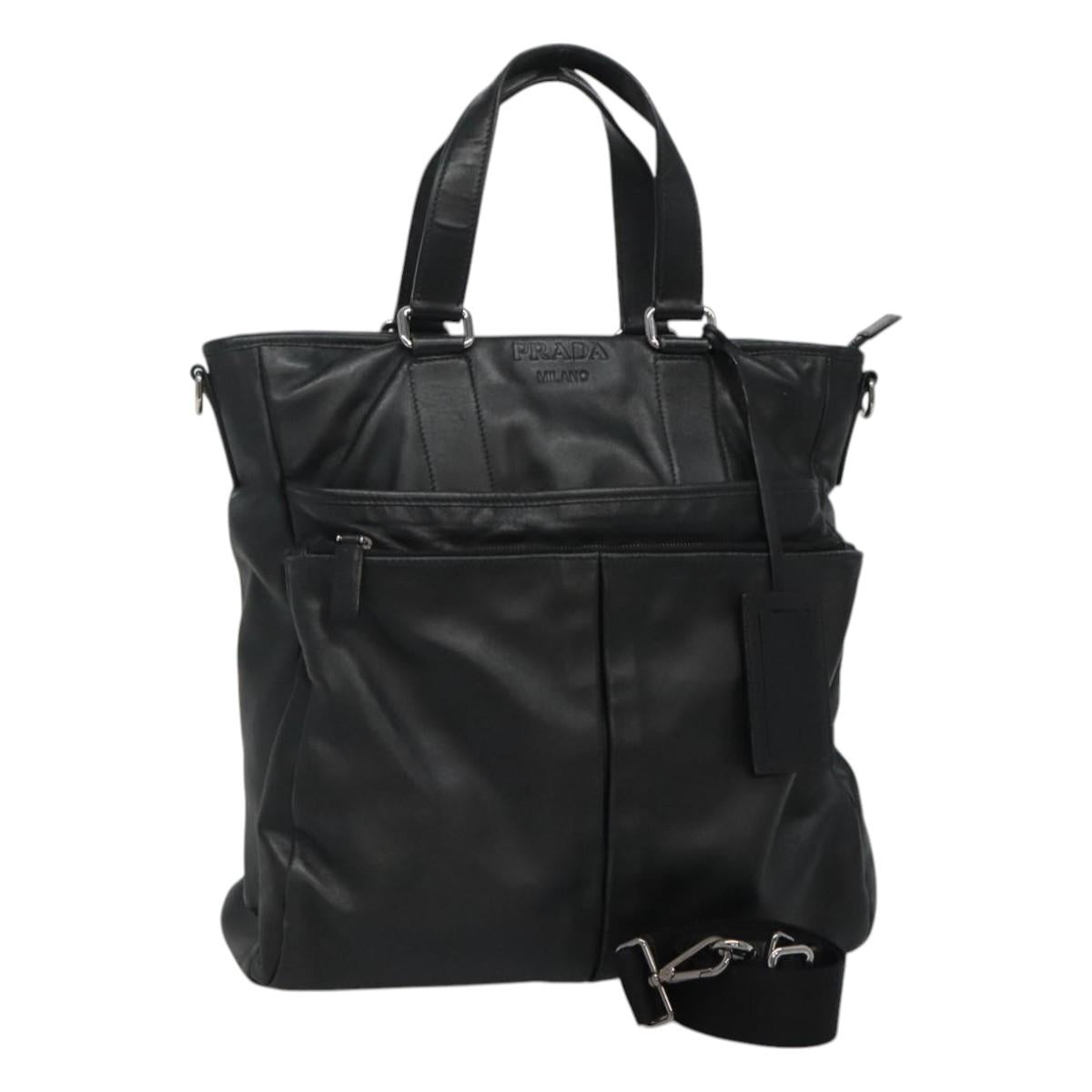 Prada, Black, Leather, tote