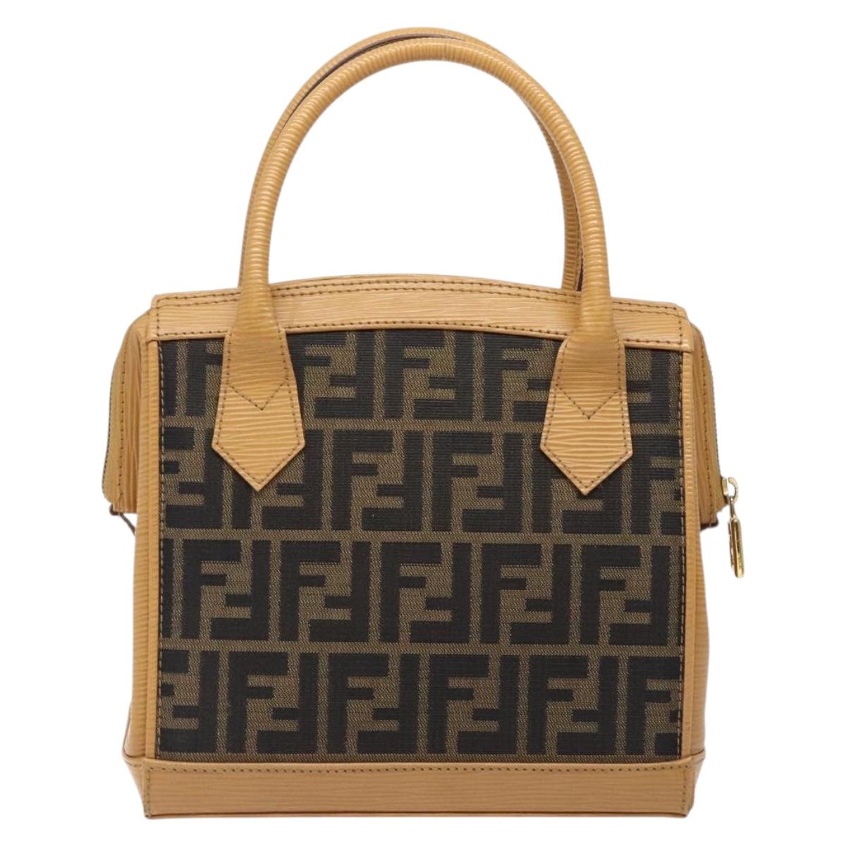 Fendi Zucchino, Black, "CANVAS, LEATHER", handbag