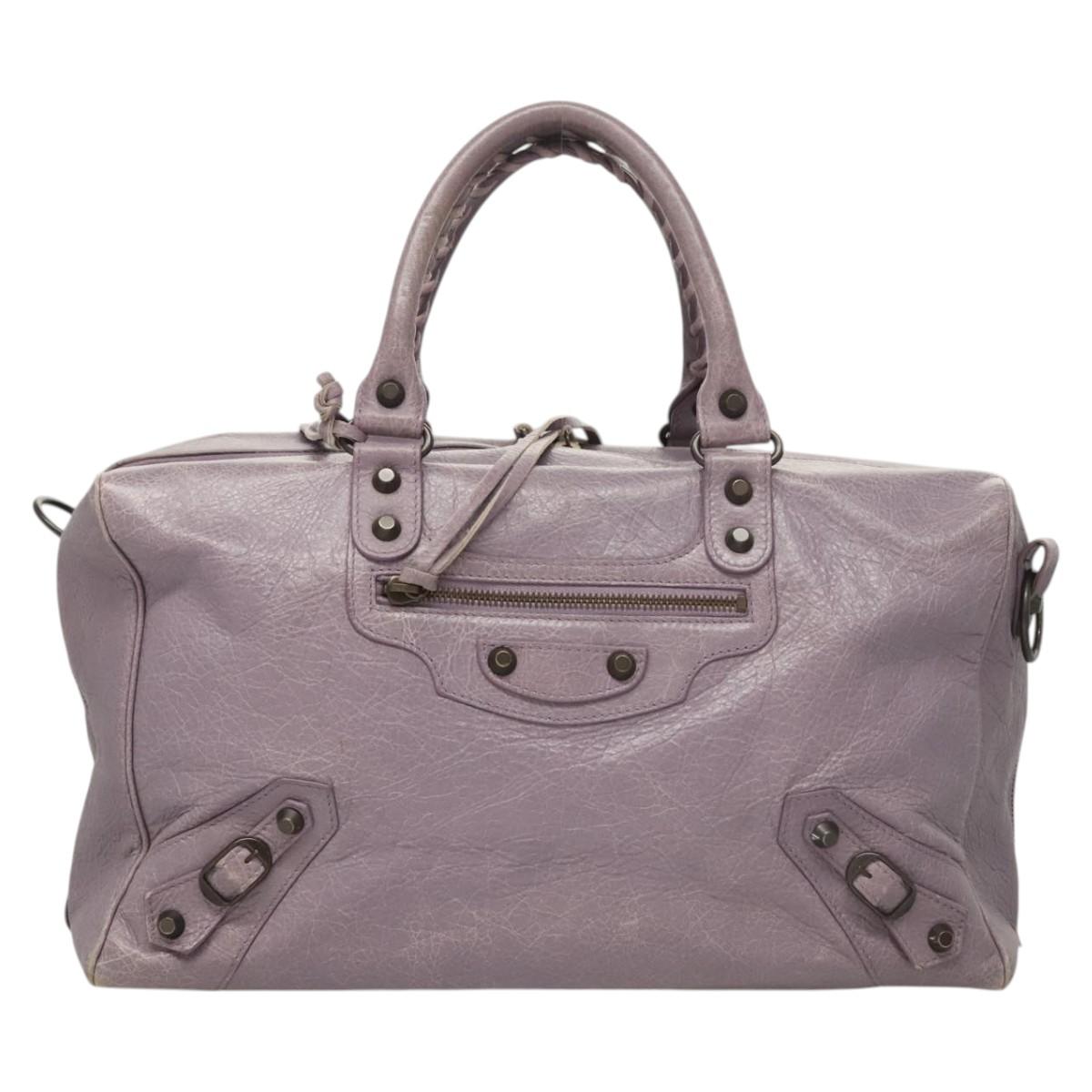 Balenciaga City, Purple, Leather, handbag