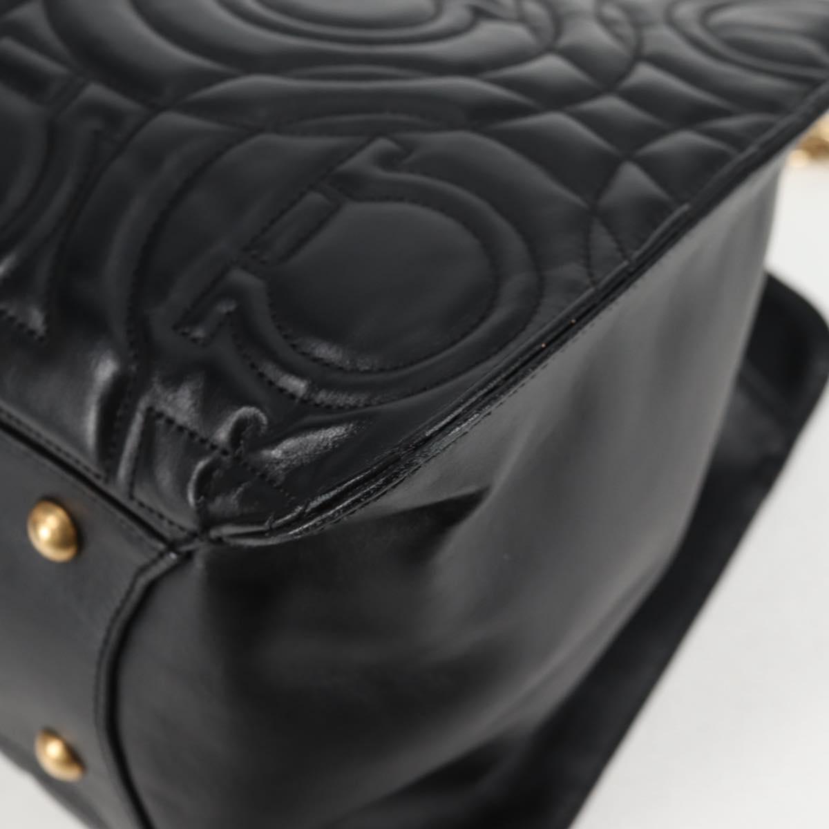Salvatore Ferragamo Gancini, Black, Leather, tote