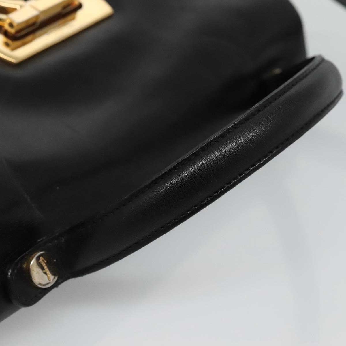 Salvatore Ferragamo Gancini, Black, Leather, handbag