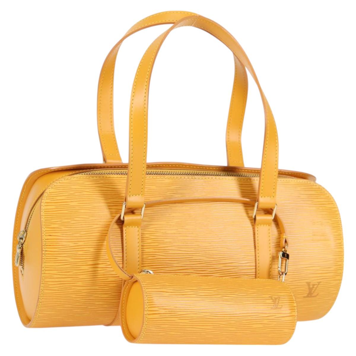 Louis Vuitton Soufflot, Yellow, Leather, handbag