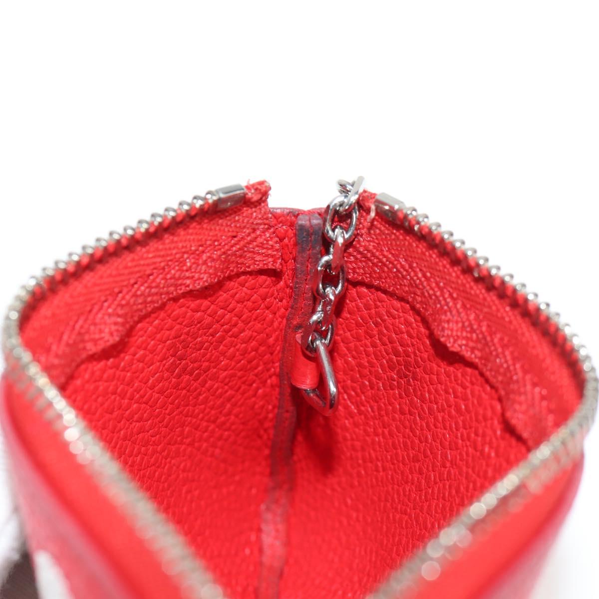 Louis Vuitton Pochette Clés, Red, Leather, wallet