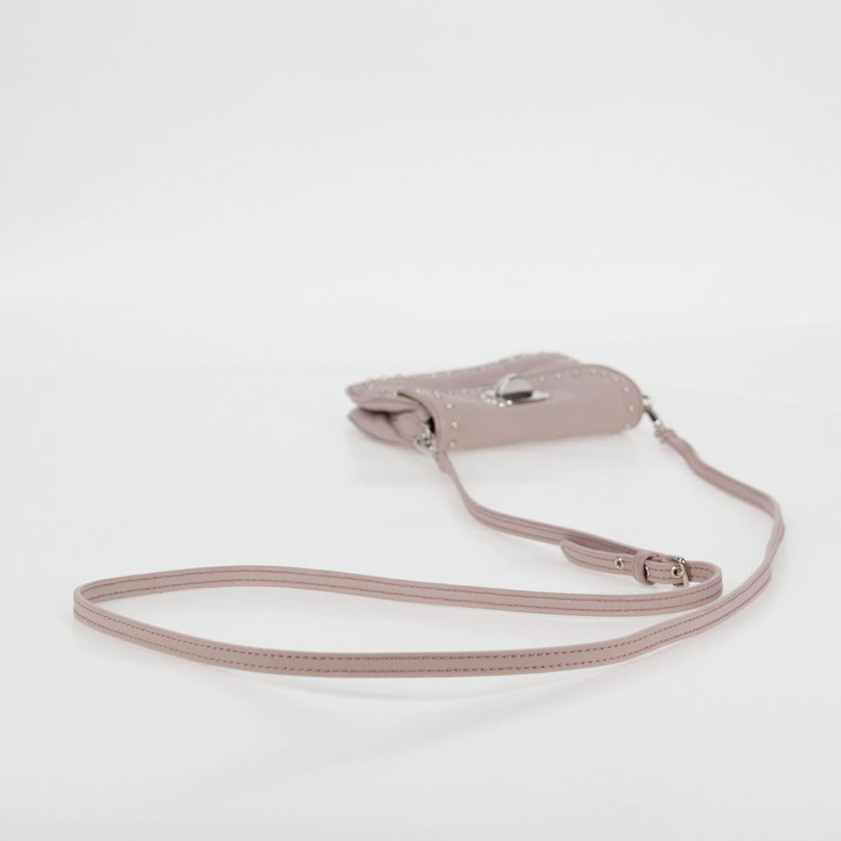 Miu Miu Studded, Pink, Leather, shoulder