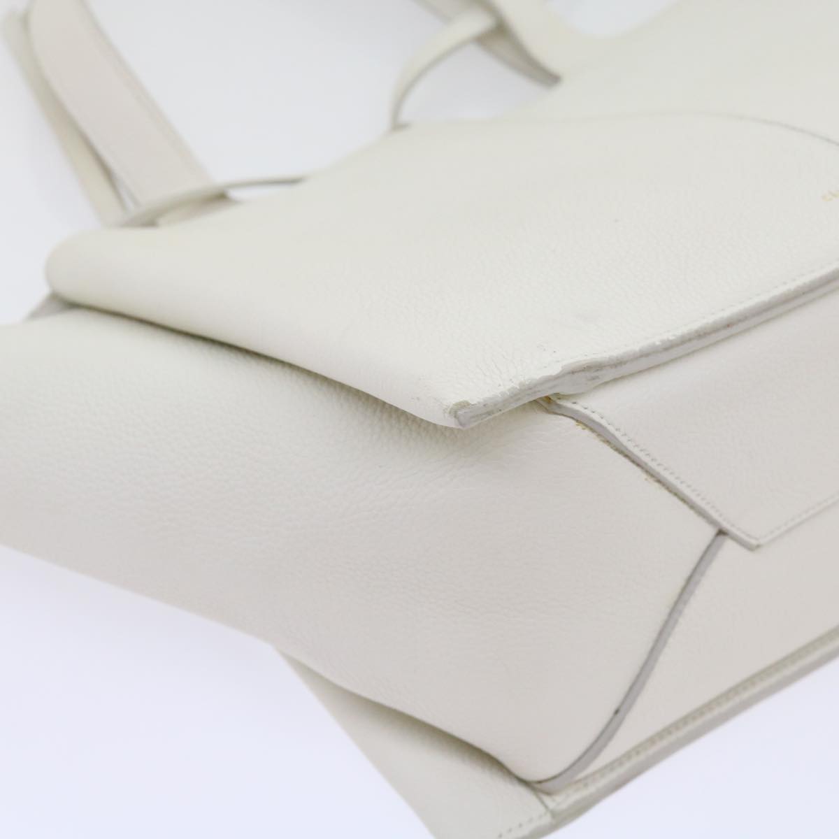 Céline -, White, Leather, shoulder