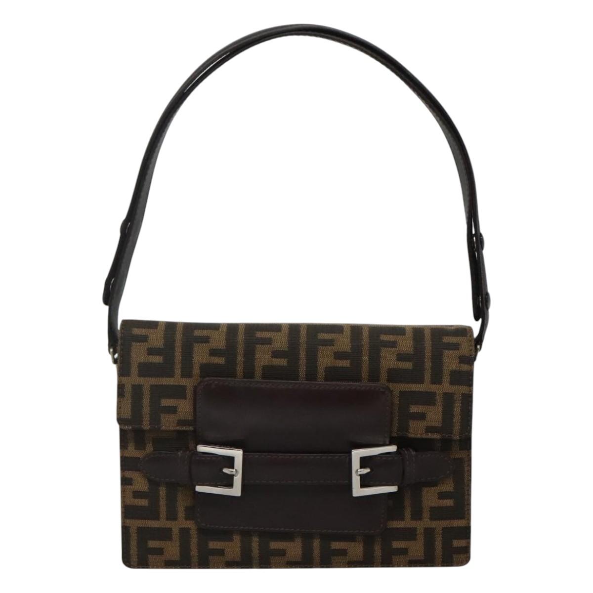 Fendi, Brown, Canvas, shoulder