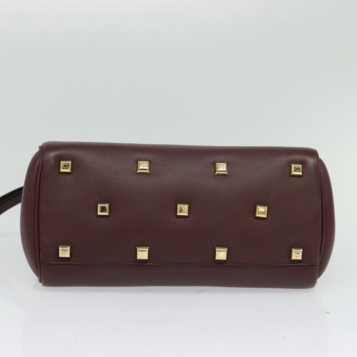 Salvatore Ferragamo Studio, Burgundy, Leather, handbag