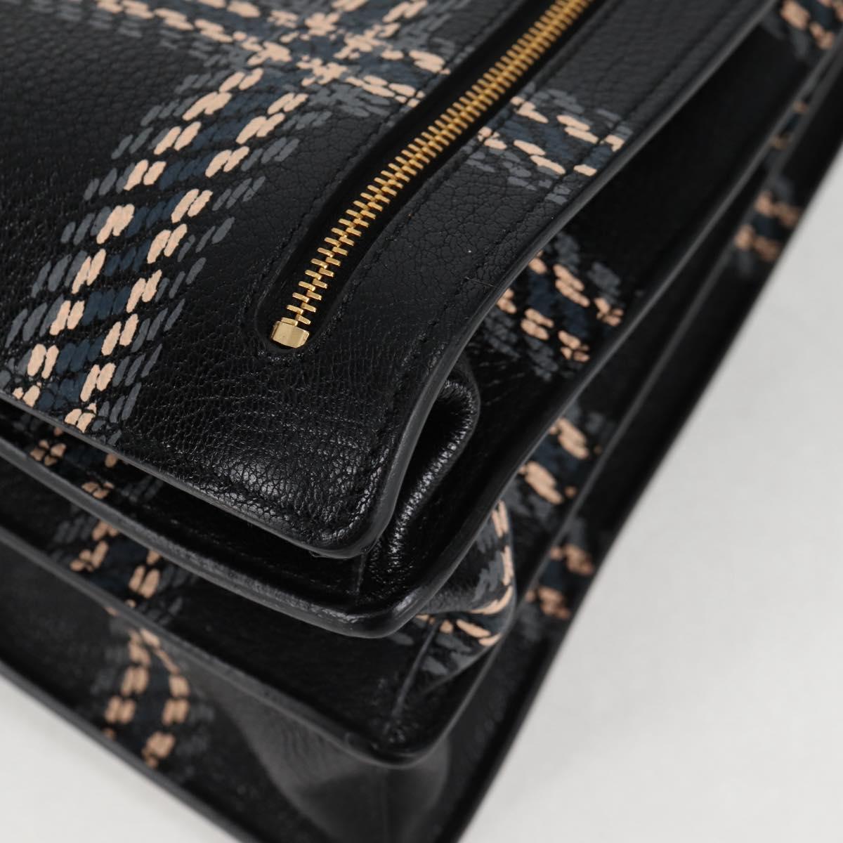 Miu Miu Madras, Black, Leather, tote
