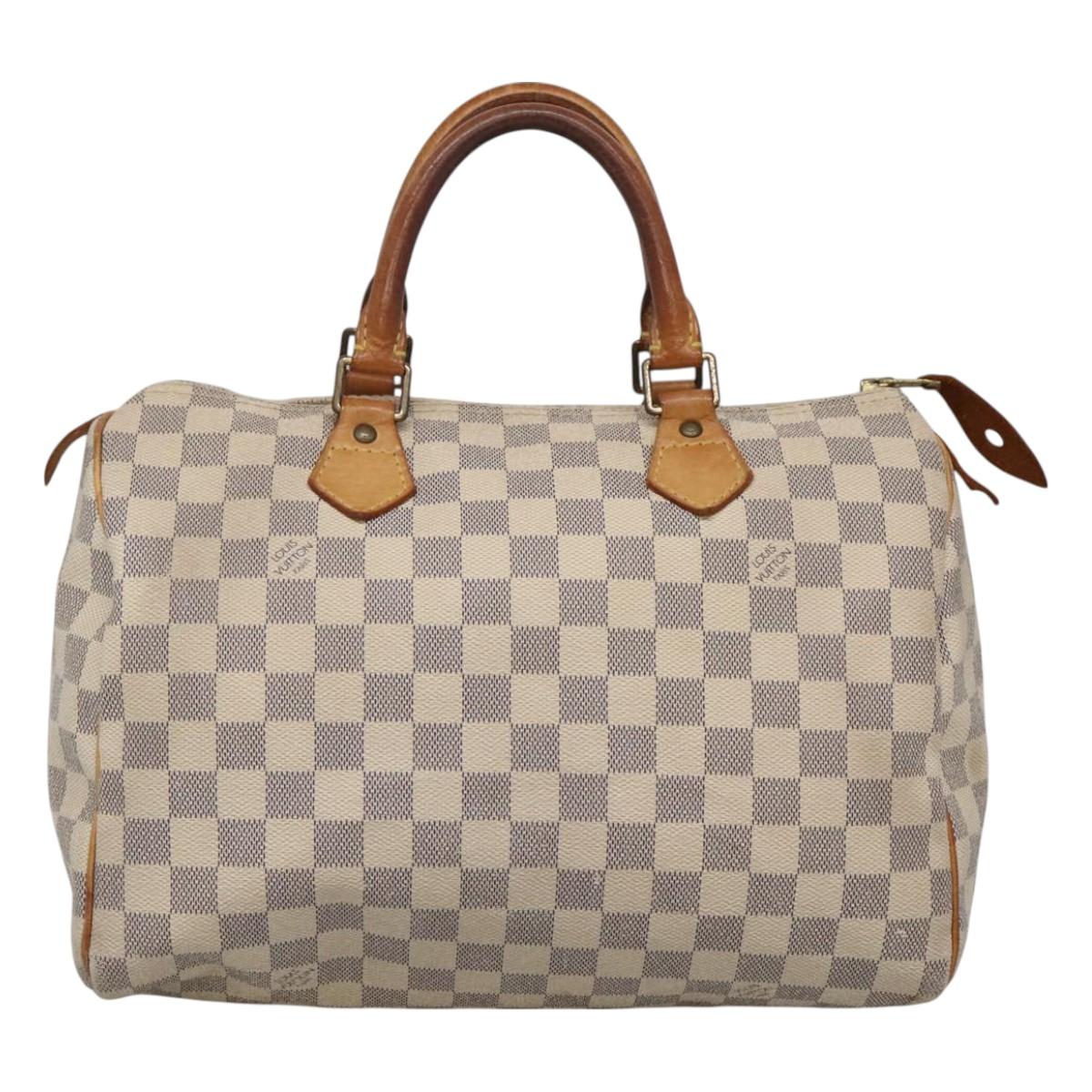 Louis Vuitton Speedy 30, White, Canvas, handbag