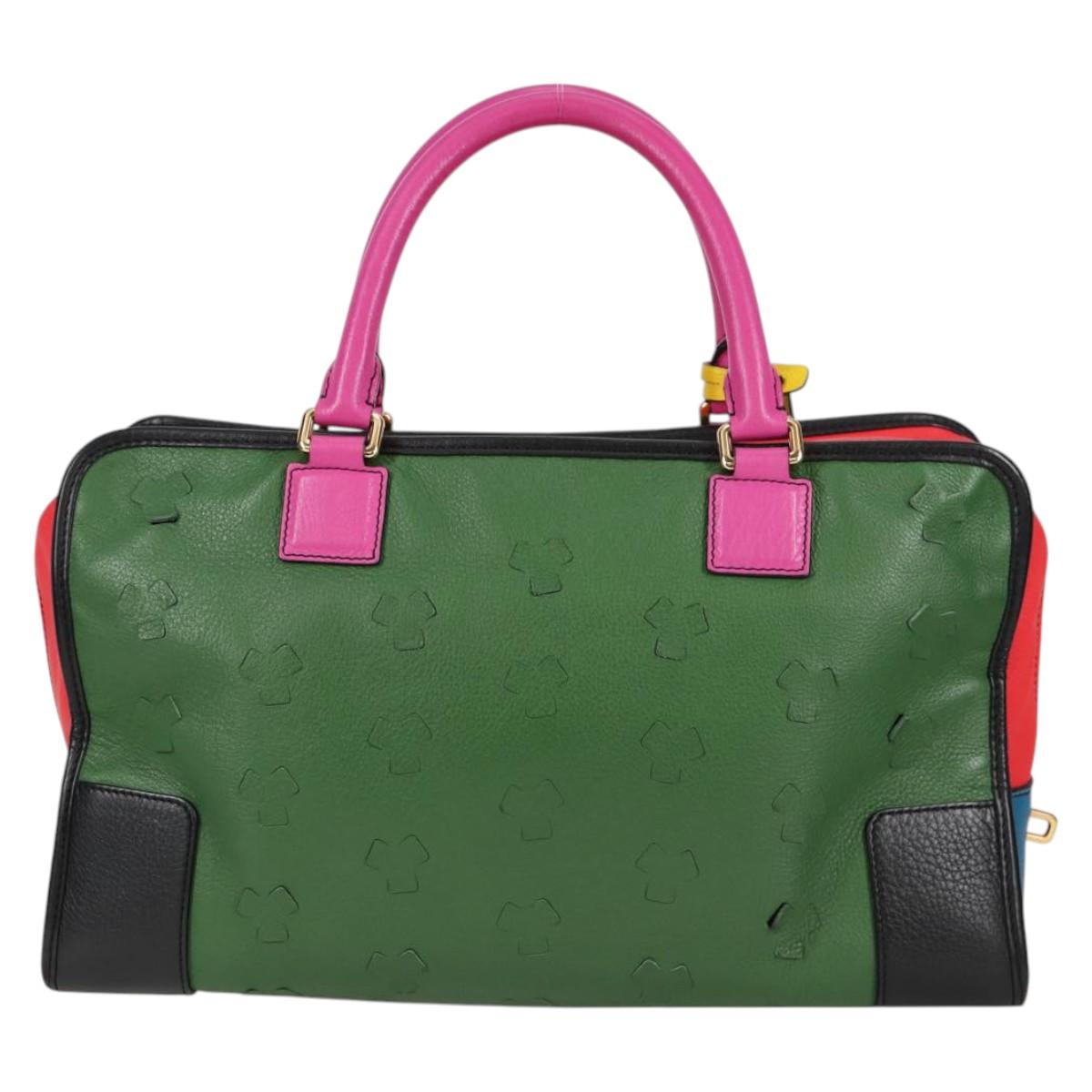 Loewe Amazona, Green, Leather, handbag