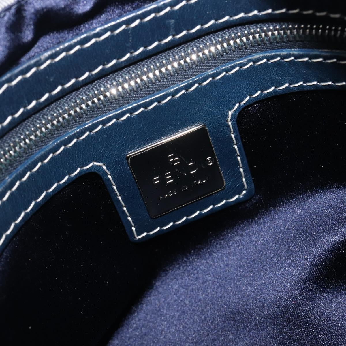 Fendi Zucchino Mamma Baguette Canvas, Navy, Canvas, Shoulder Bag