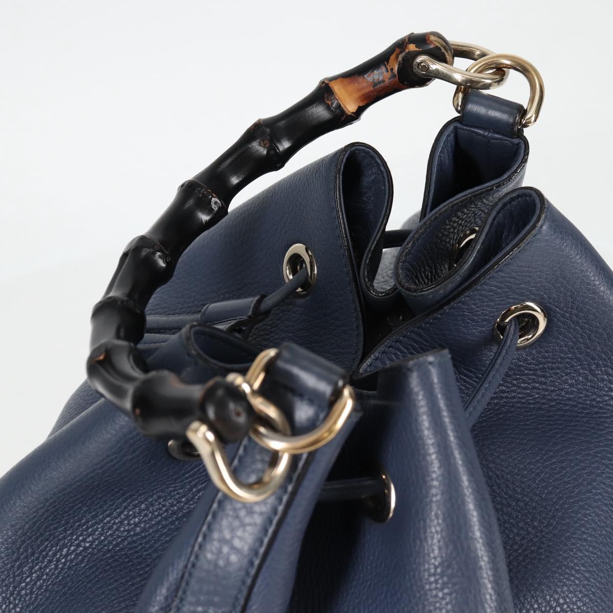 Gucci Bamboo, Blue, Leather, handbag