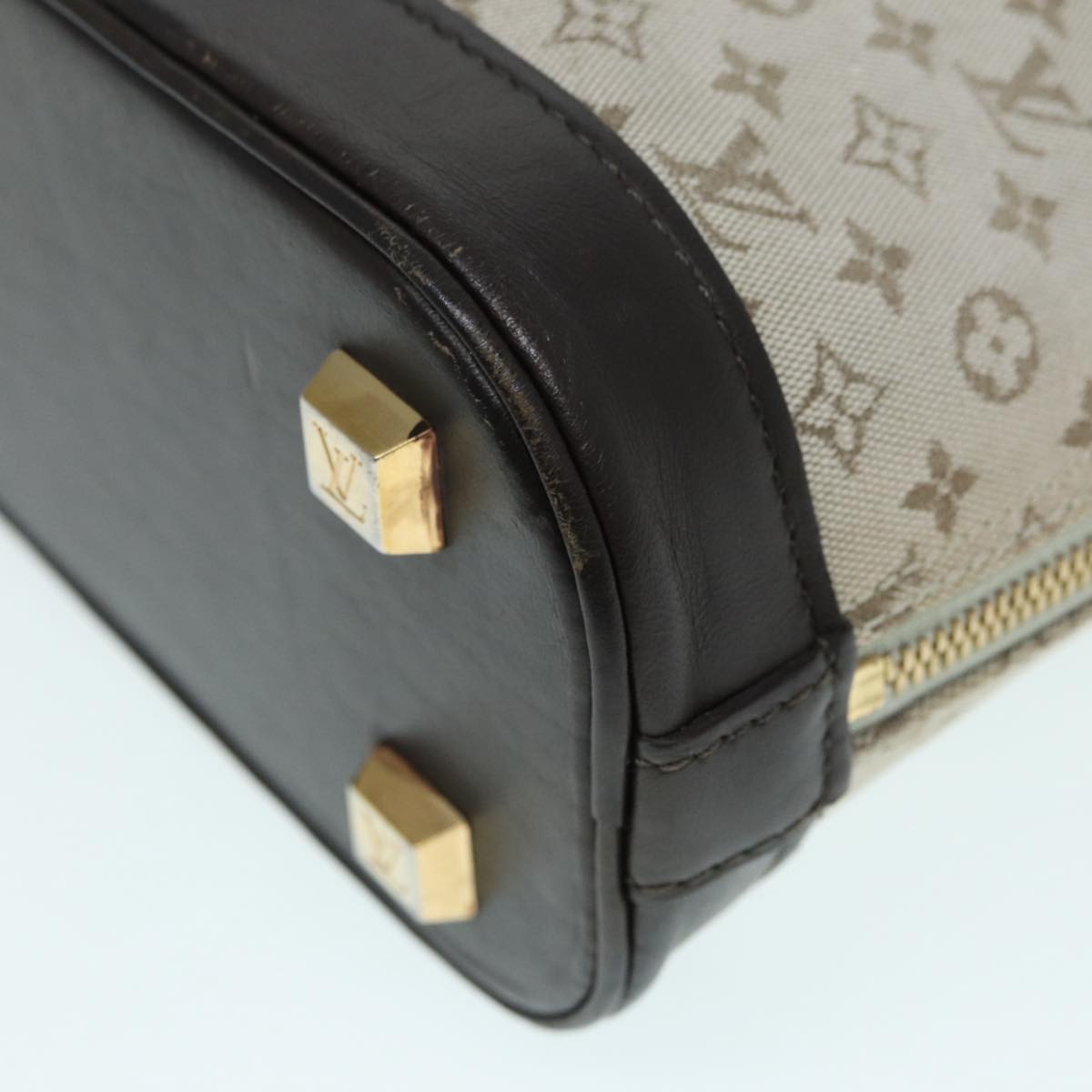 Louis Vuitton Alma long, Grey, Canvas, handbag