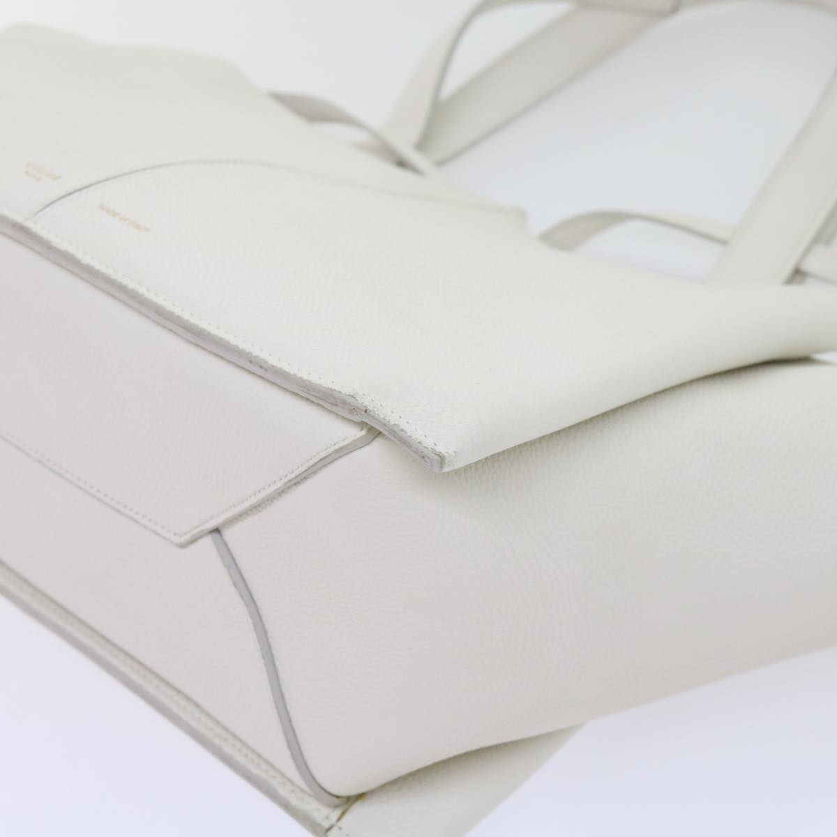 Céline -, White, Leather, shoulder