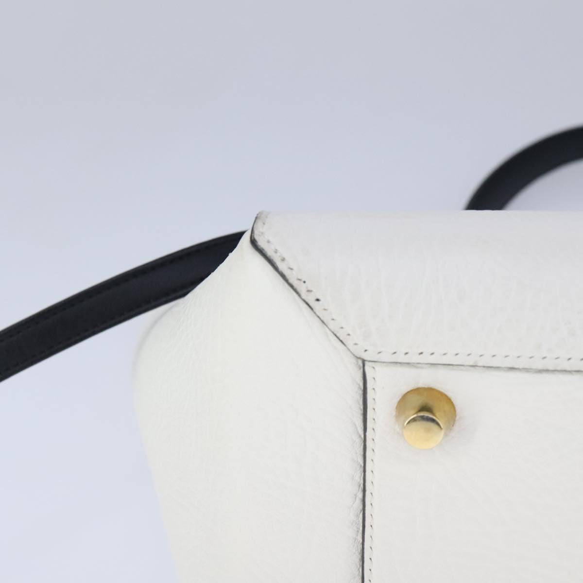 Céline Belt, White, Leather, handbag