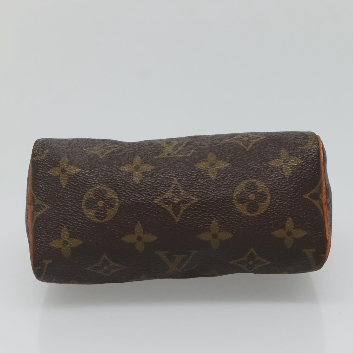 Louis Vuitton Nano Speedy, Brown, Canvas, handbag