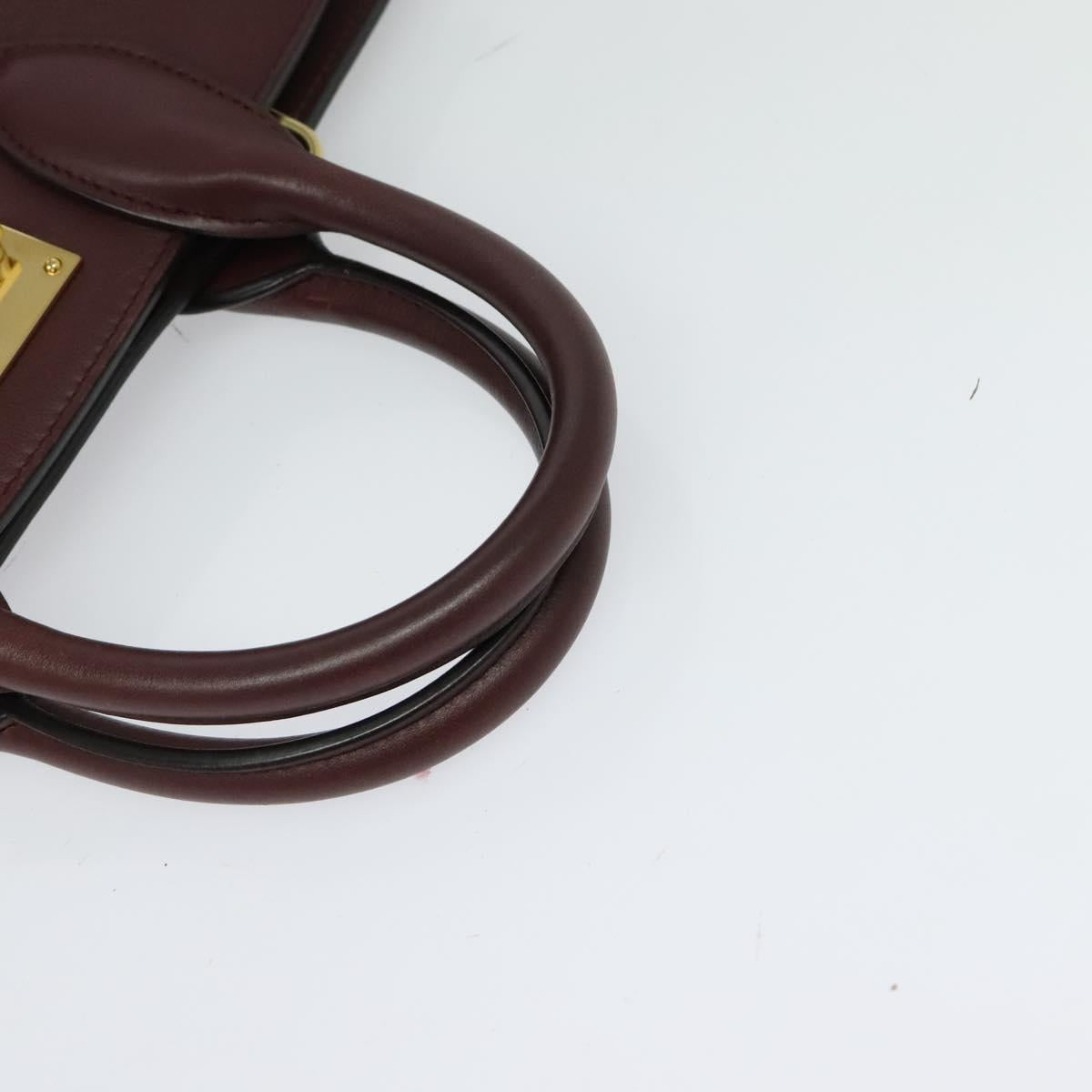 Salvatore Ferragamo Studio, Burgundy, Leather, handbag