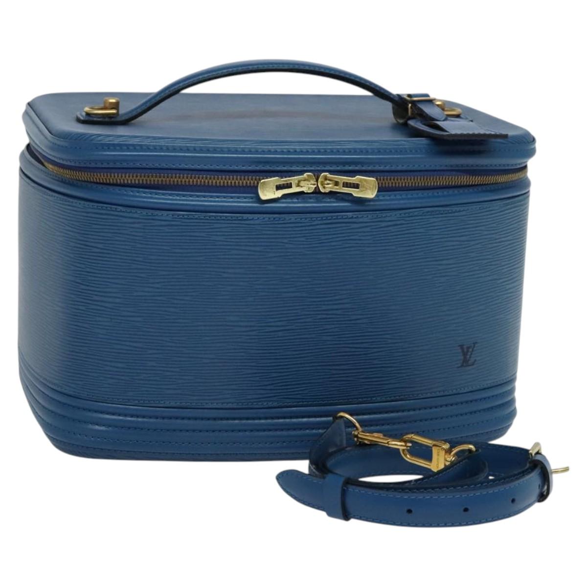 Louis Vuitton Nice, Blue, Leather, handbag