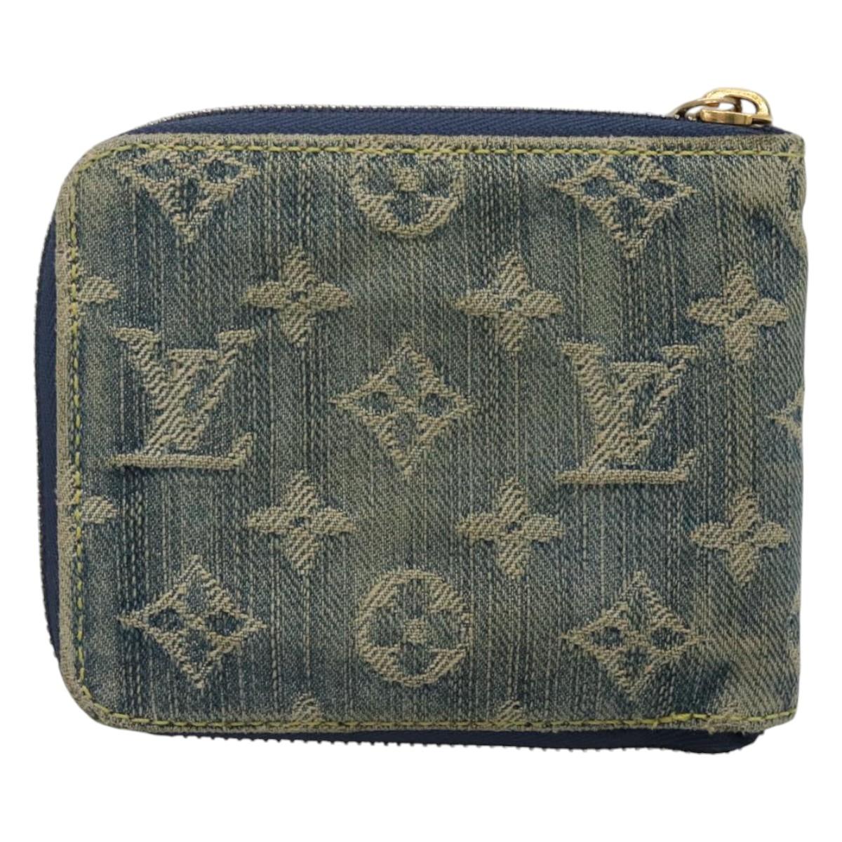 Louis Vuitton Zippy wallet, Blue, Denim - Jeans, wallet