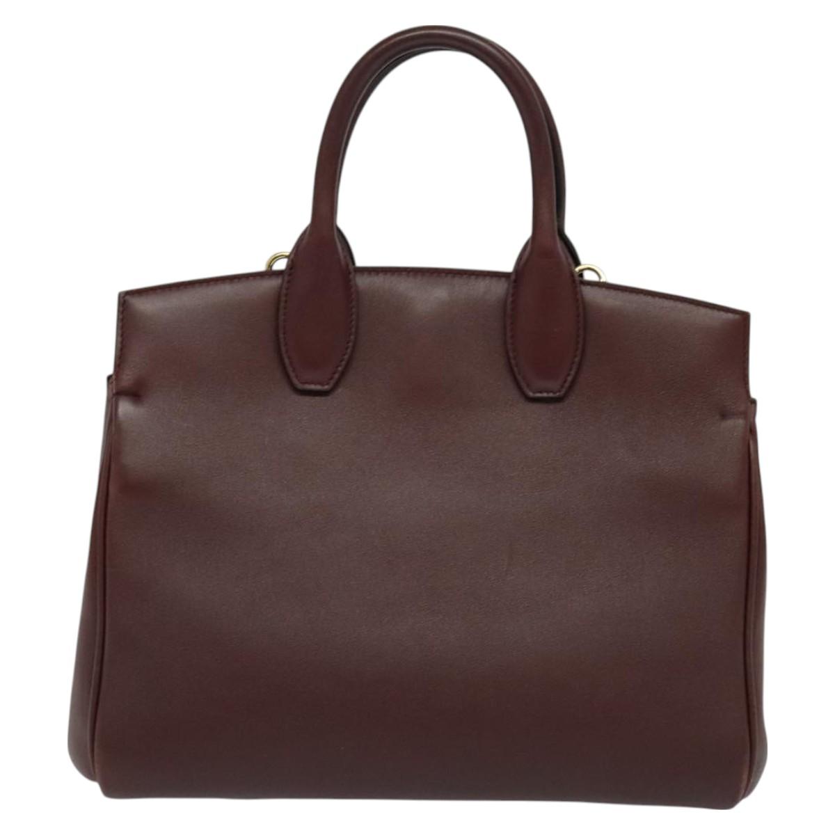 Salvatore Ferragamo Studio, Burgundy, Leather, handbag