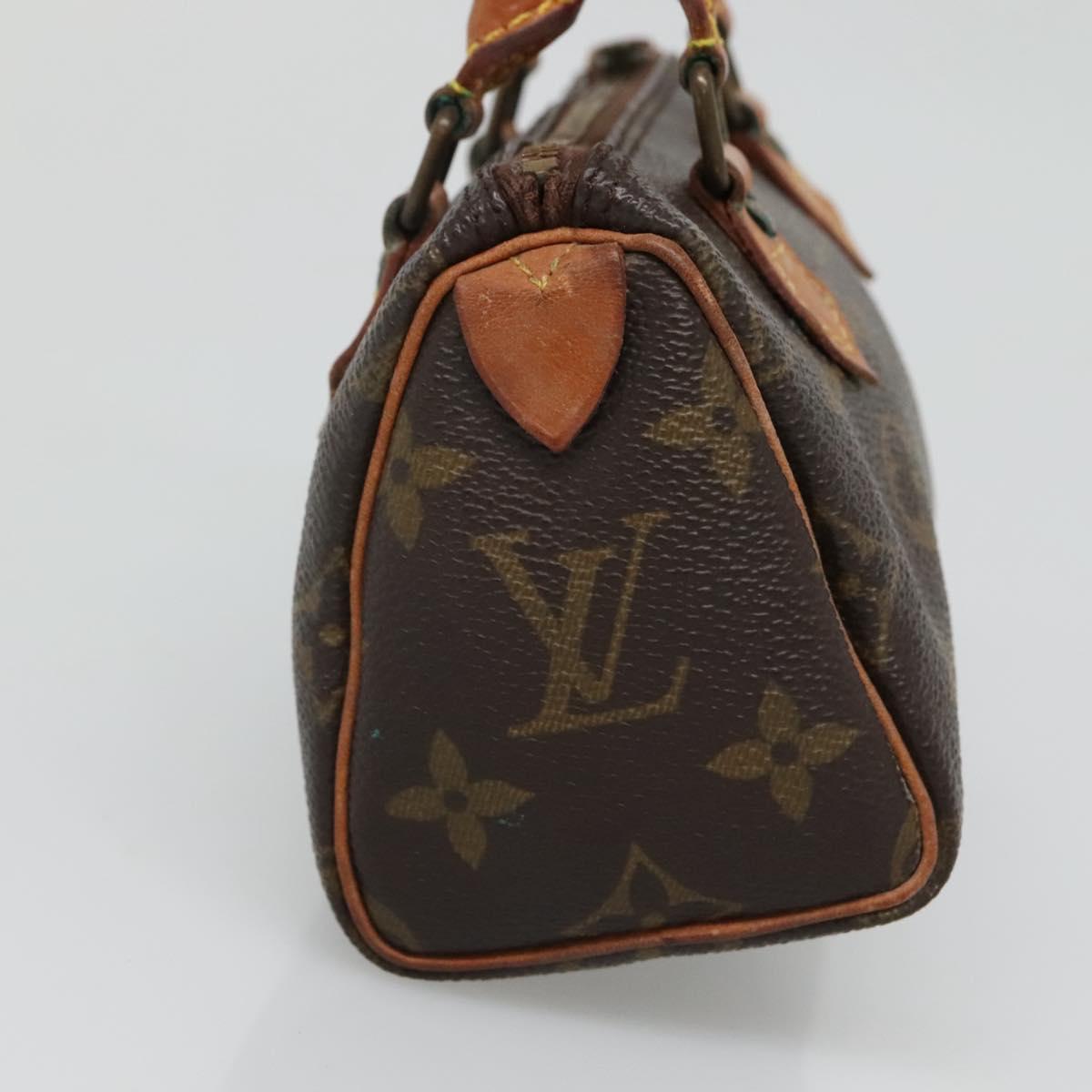 Louis Vuitton Nano Speedy, Brown, Canvas, handbag