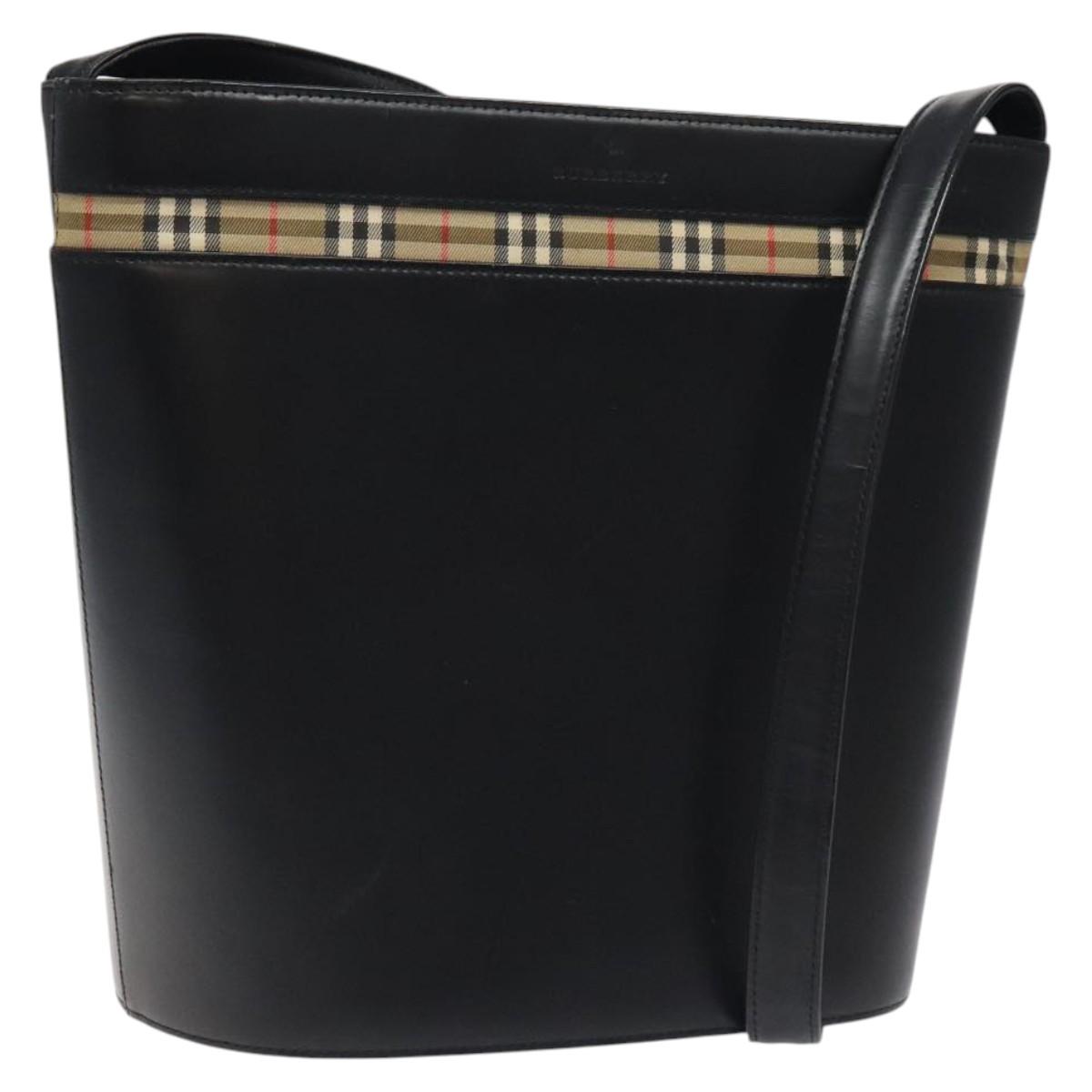 Burberry House Check, Black, Leather, shoulder