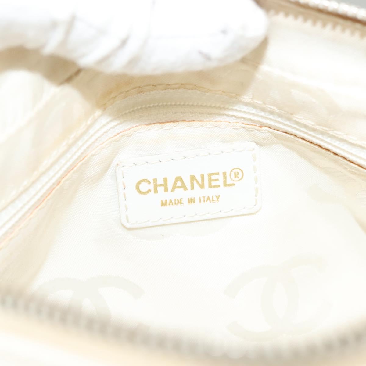 Chanel Logo CC, White, Leather, handbag