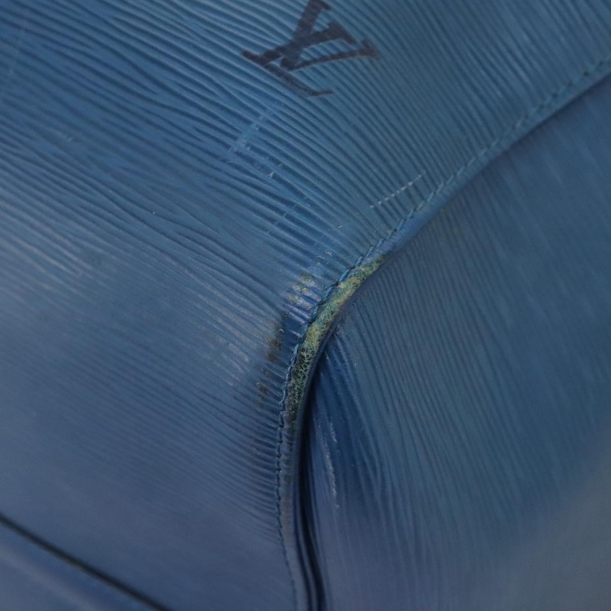 Louis Vuitton Keepall 55, Blue, Leather, travel